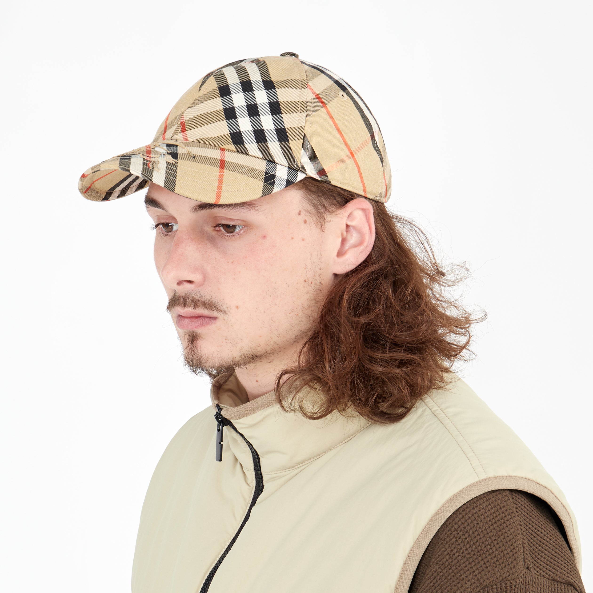 Casquette Burberry Baseball Check Sable