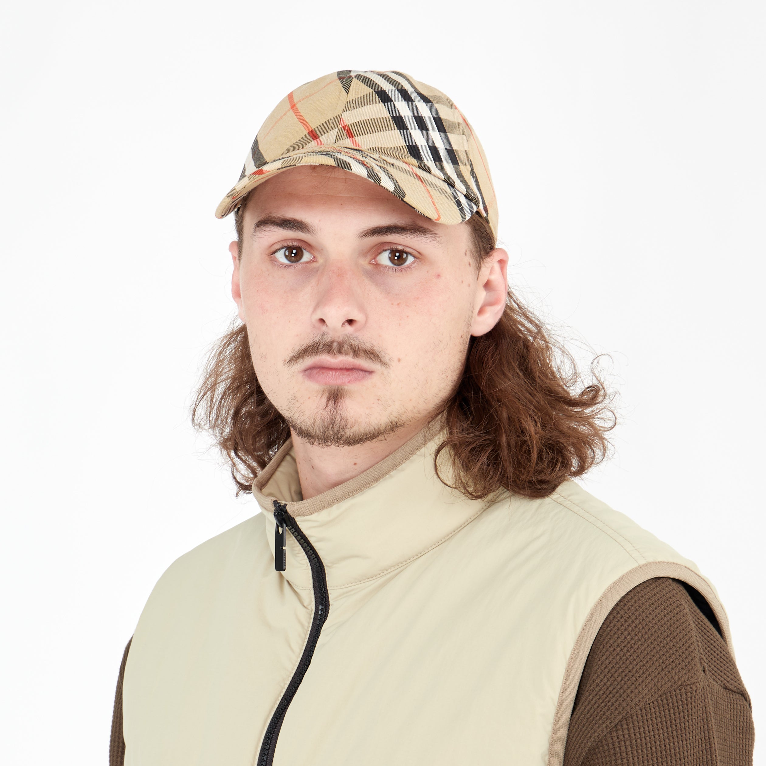 Casquette Burberry Baseball Check Sable