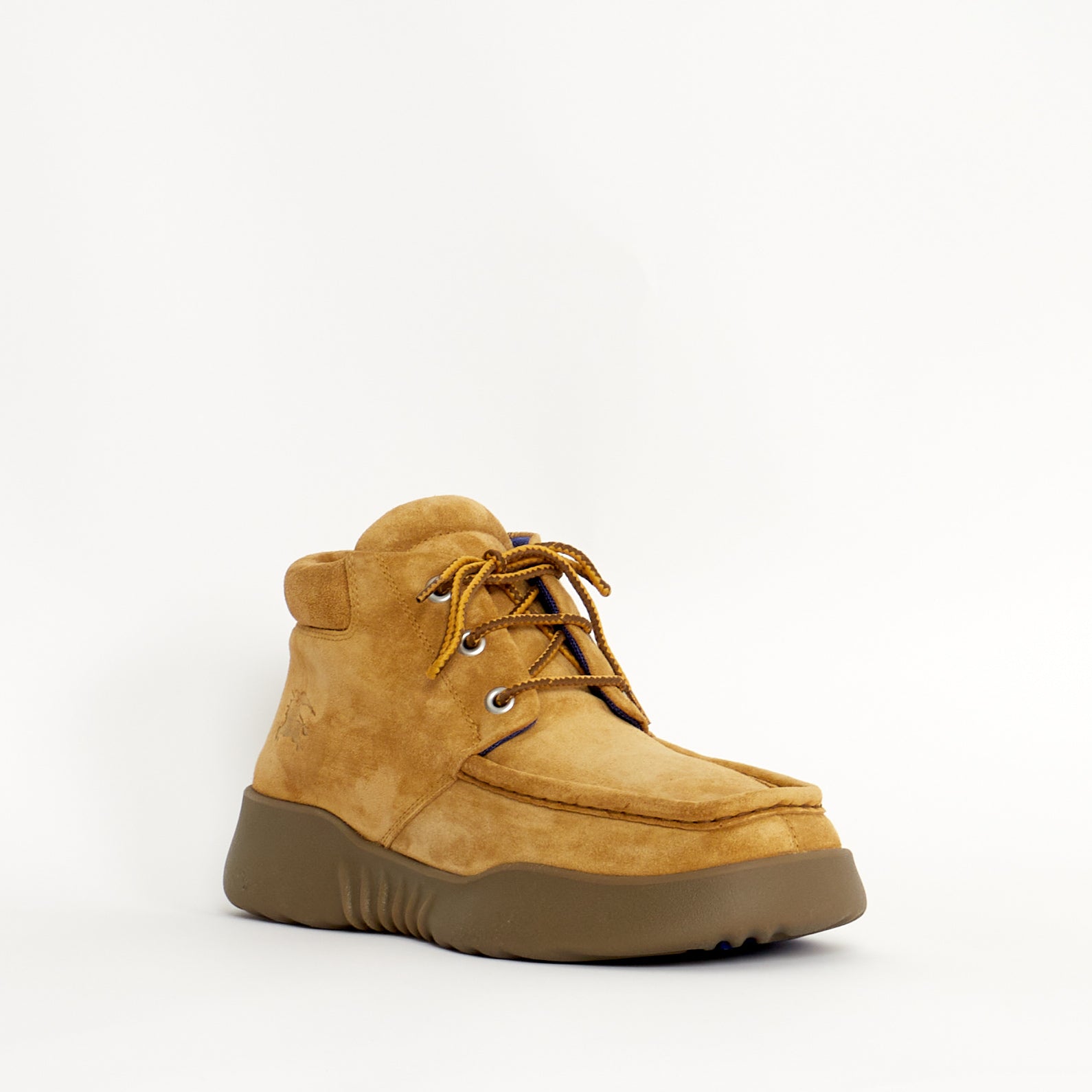 Bottines Burberry Log en Cuir Velours Beige