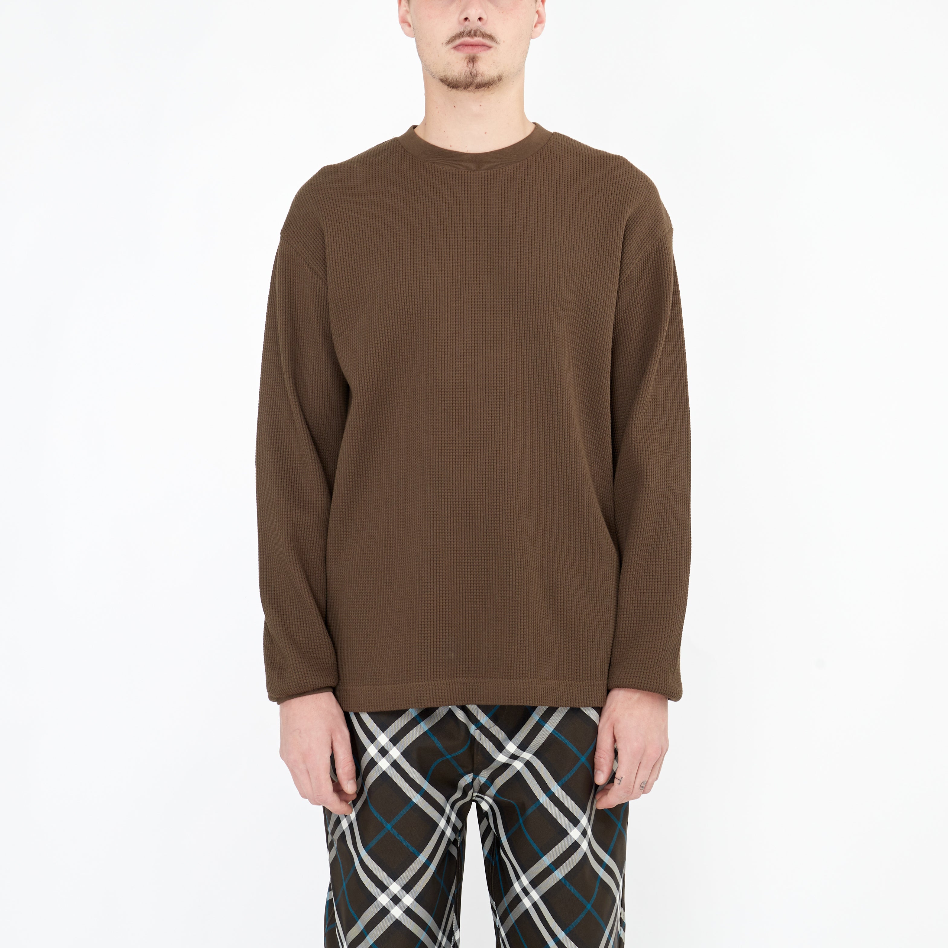 T-shirt Burberry Manches Longues à Logo Marron