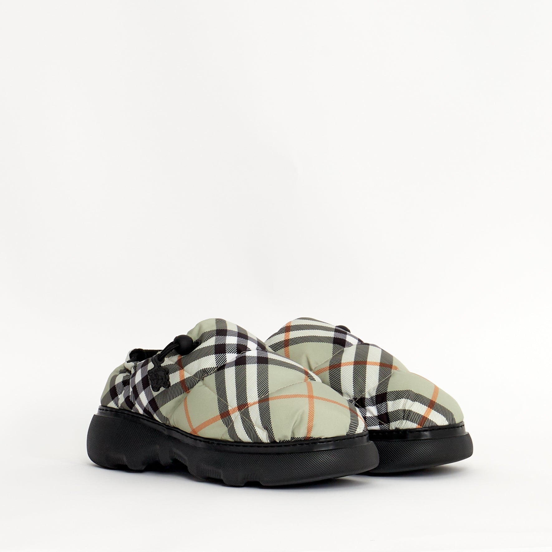 Mules Burberry Pillow Check Sauge Clair