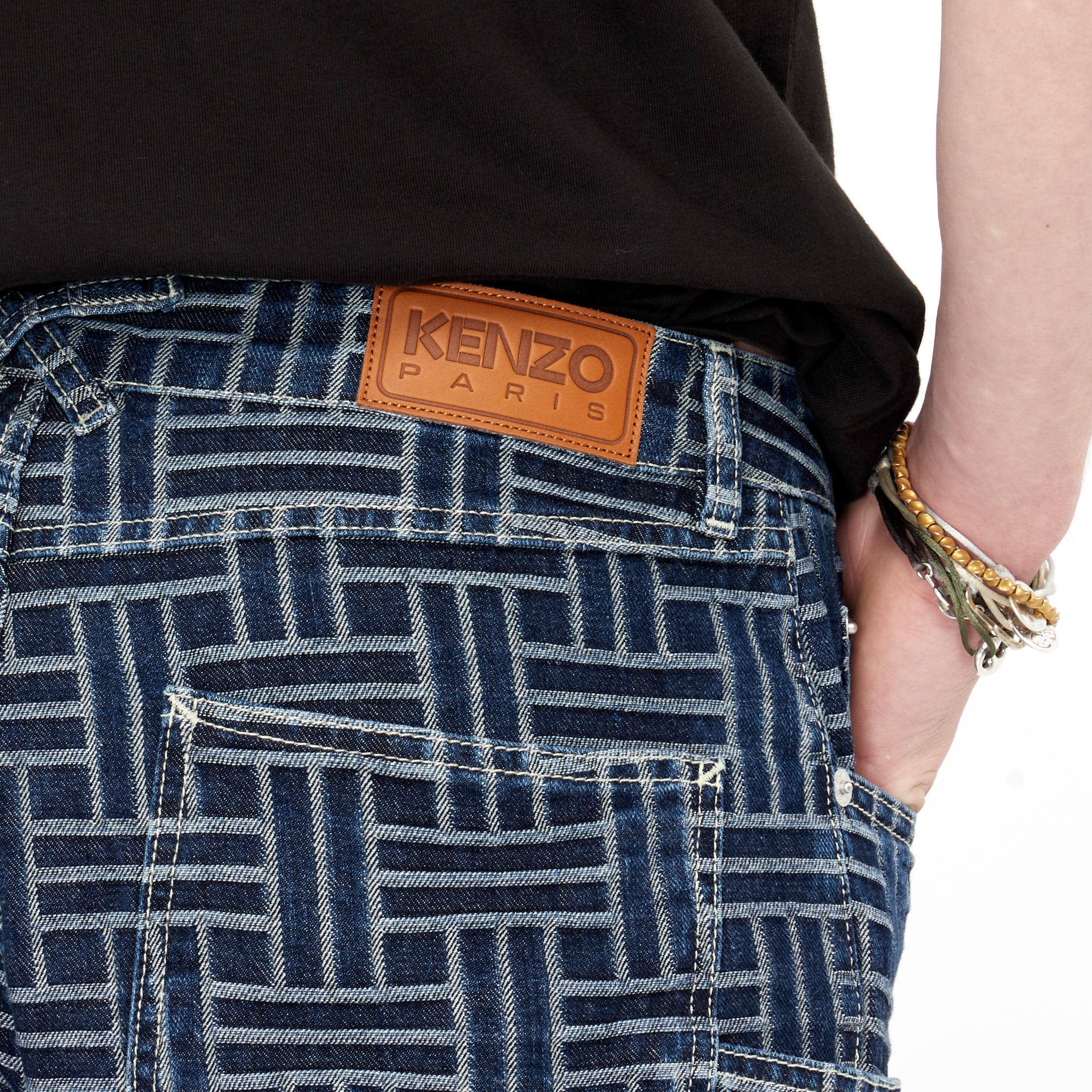 Jeans Kenzo Cargo Broderie Denim Japonais