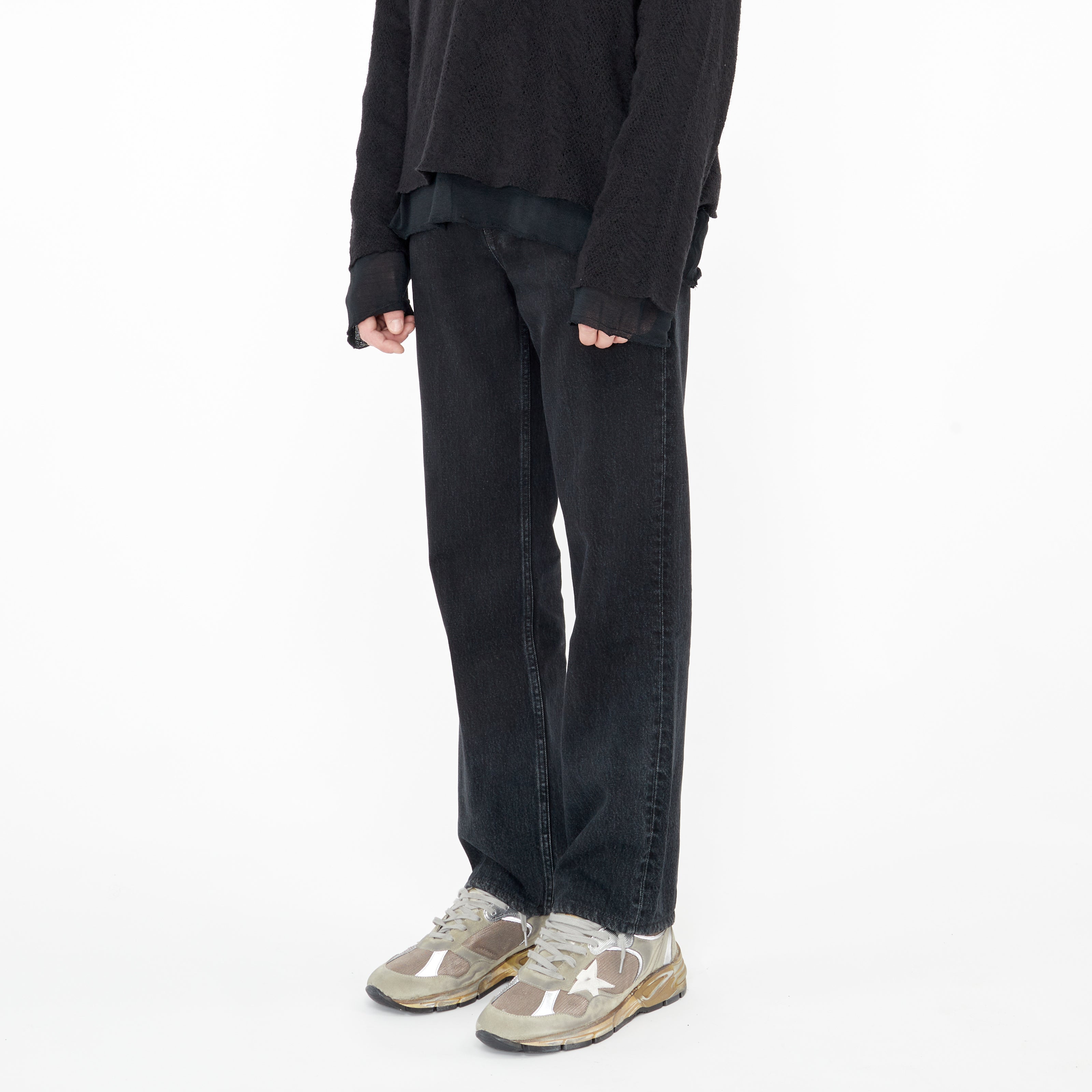 Lanvin Jeans with Black Leather Details