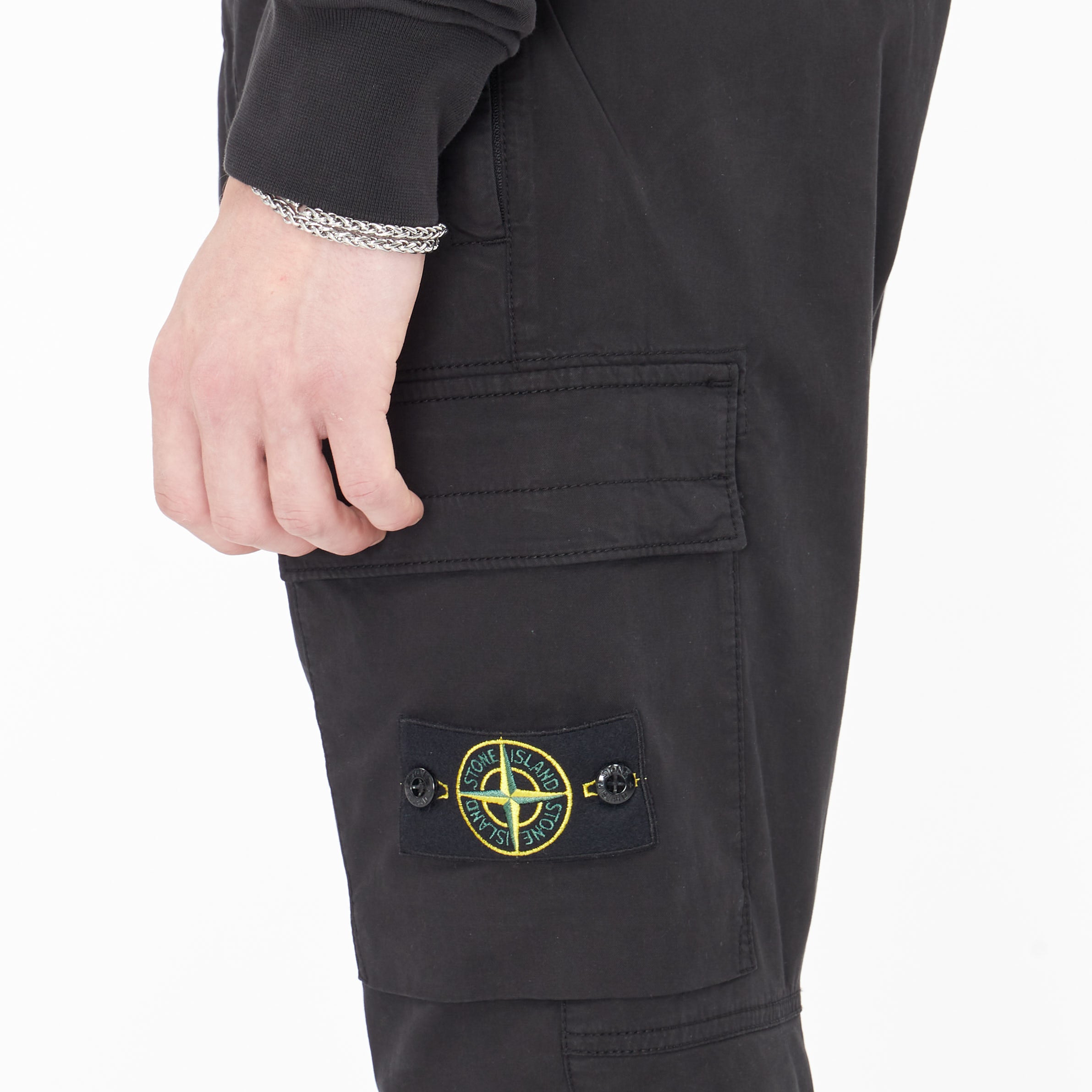 Pantalon Stone Island Supima Coton Twill Stretch Noir 30410