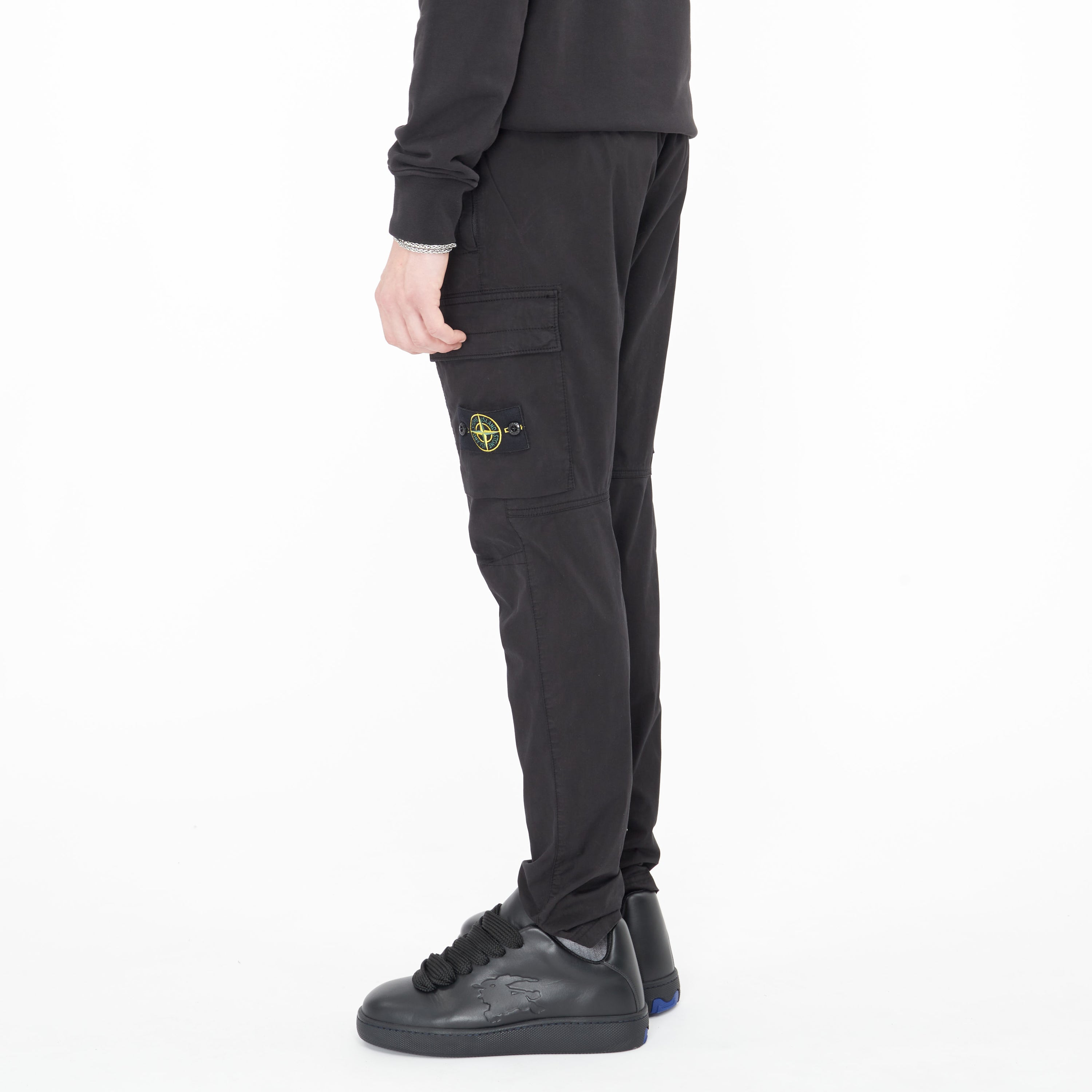 Pantalon Stone Island Supima Coton Twill Stretch Noir 30410