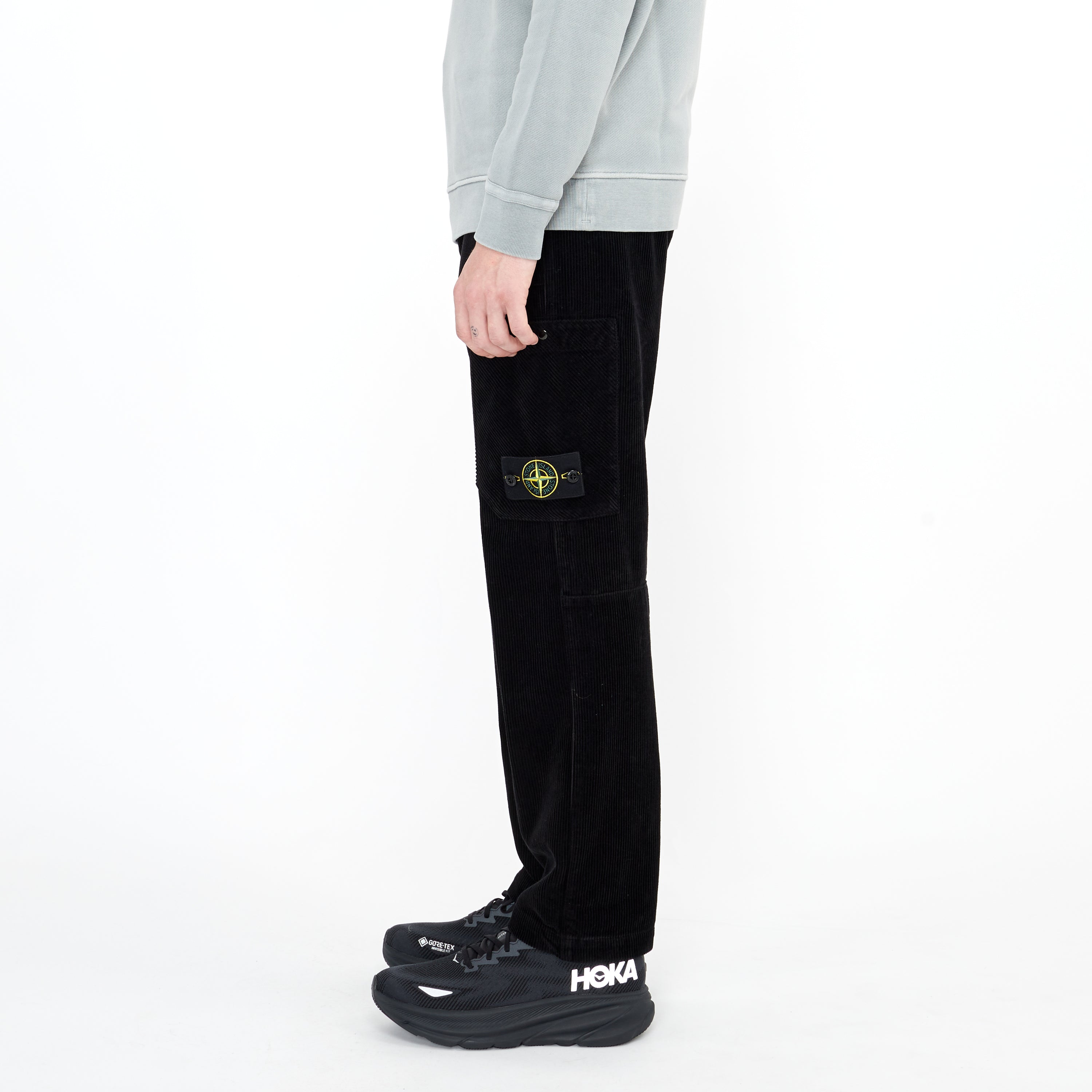 Pantalon Stone Island Cargo Corduroy Noir 32604
