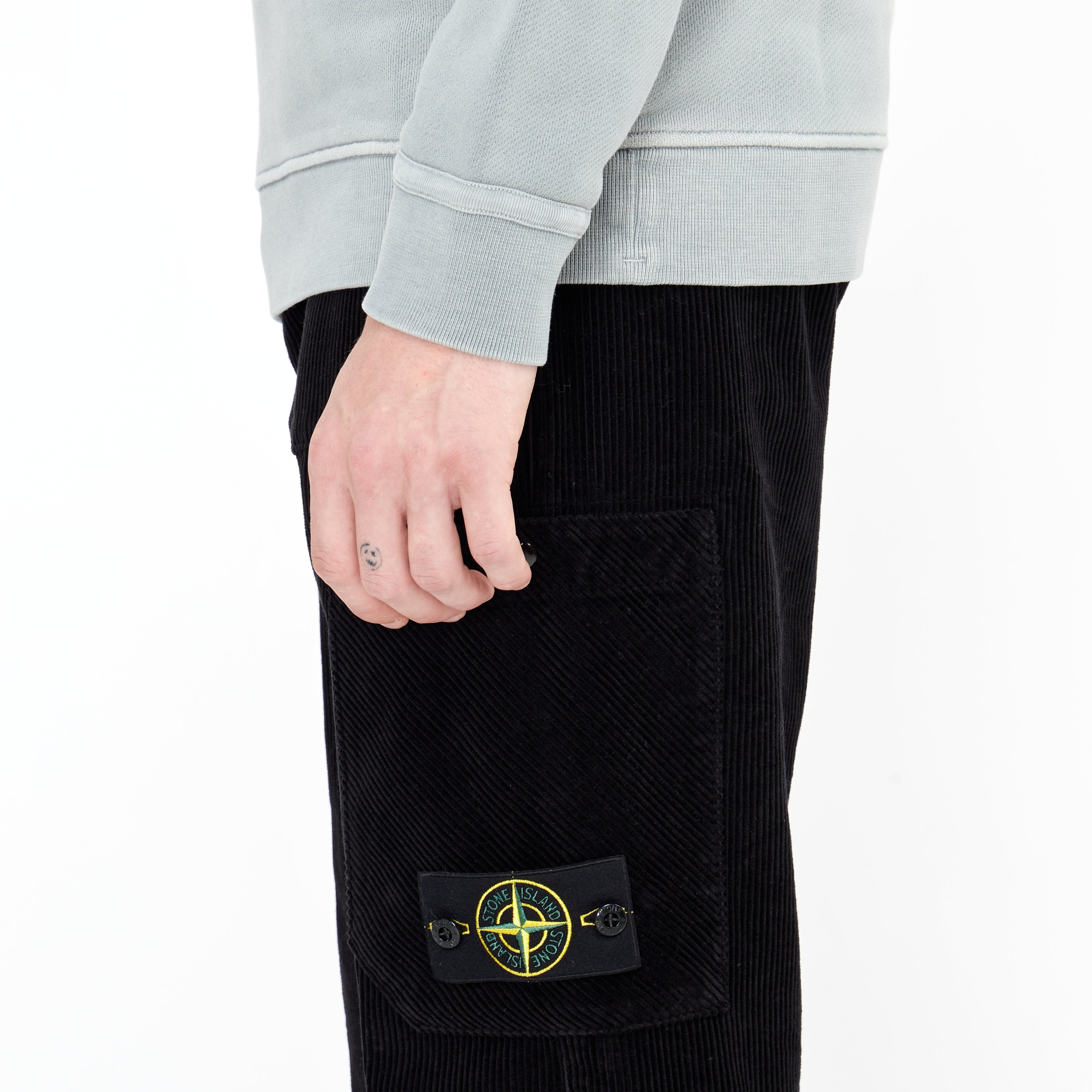 Pantalon Stone Island Cargo Corduroy Noir 32604