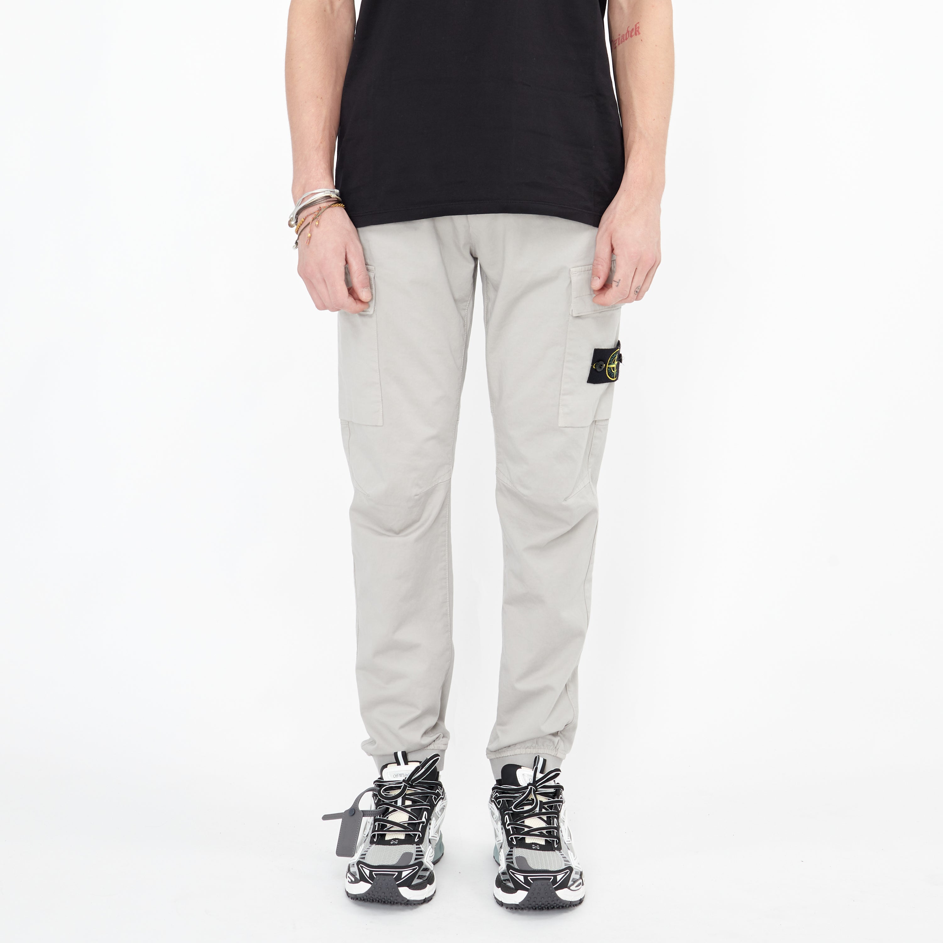 Pantalon Stone Island Stretch Coton et Laine Gris 31314