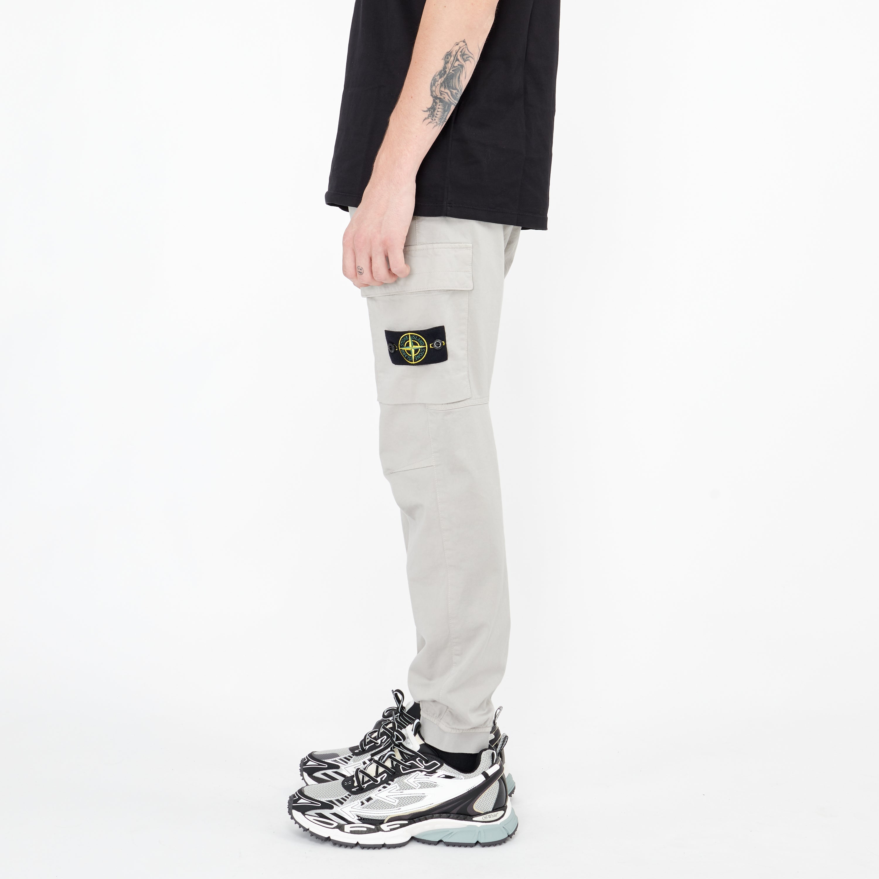 Pantalon Stone Island Stretch Coton et Laine Gris 31314