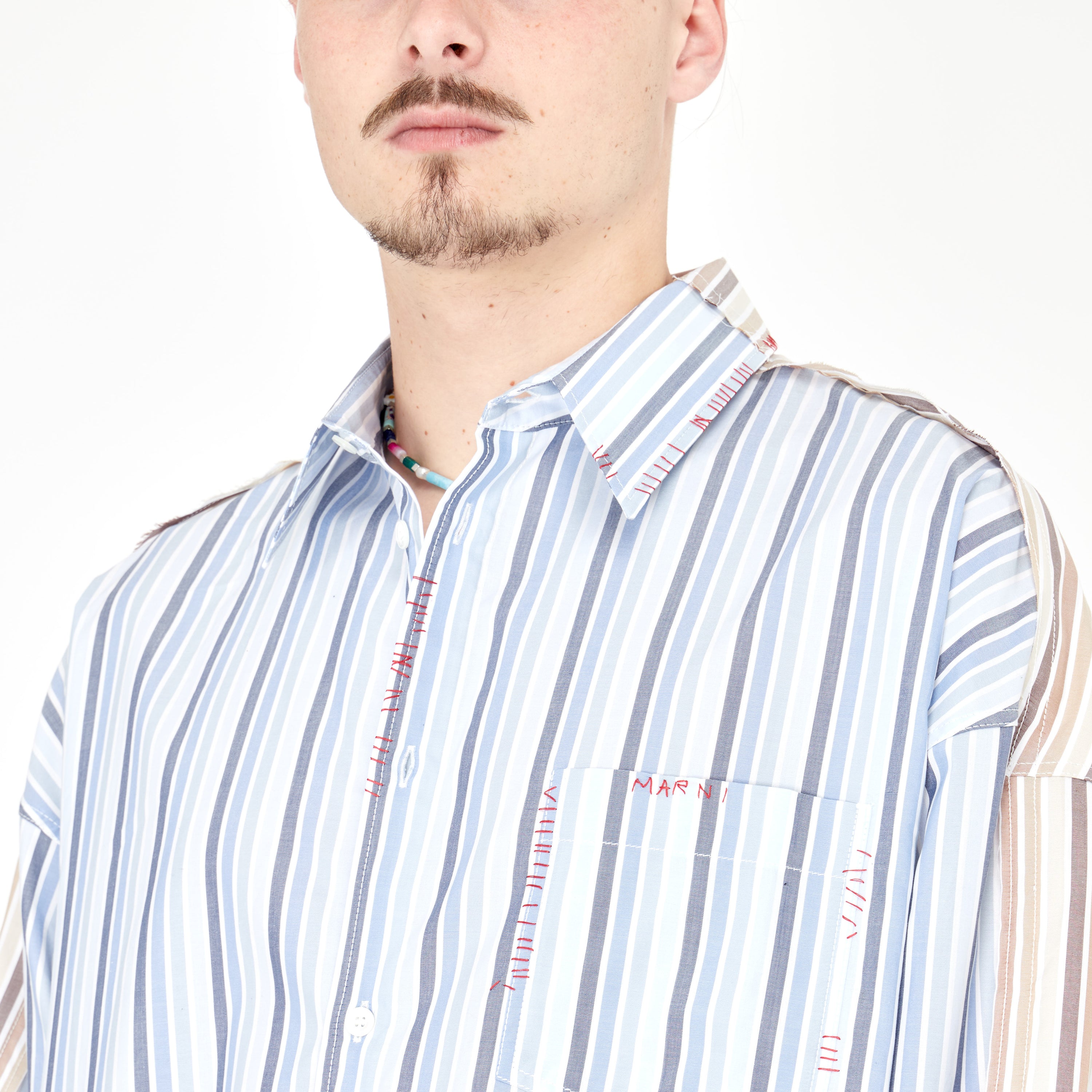 Chemise Marni Double Face à Rayure Blanche