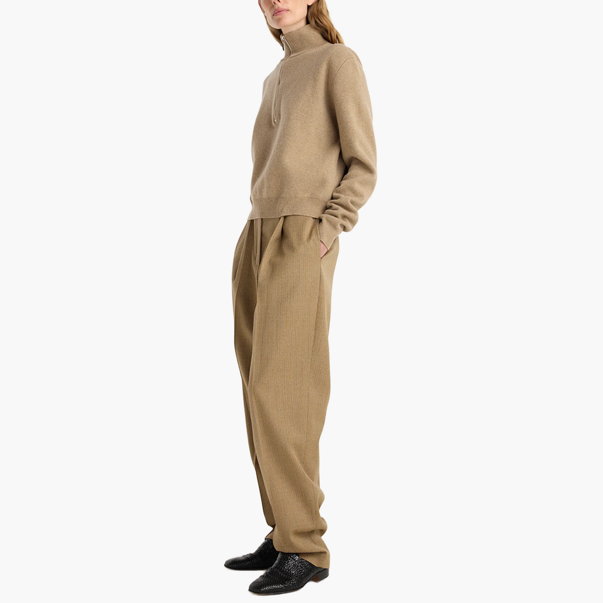 Polo Zippé en Maille Moulinée