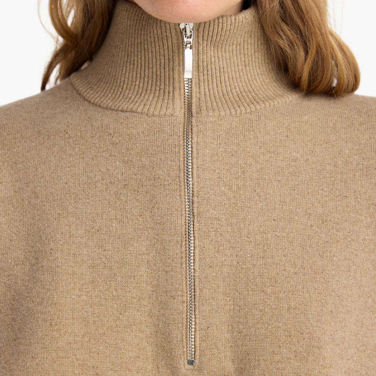 Polo Zippé en Maille Moulinée