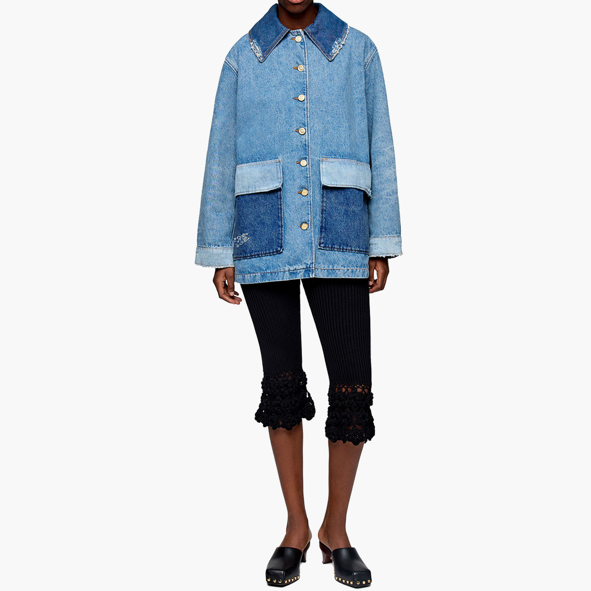 Veste en Denim Patchwork
