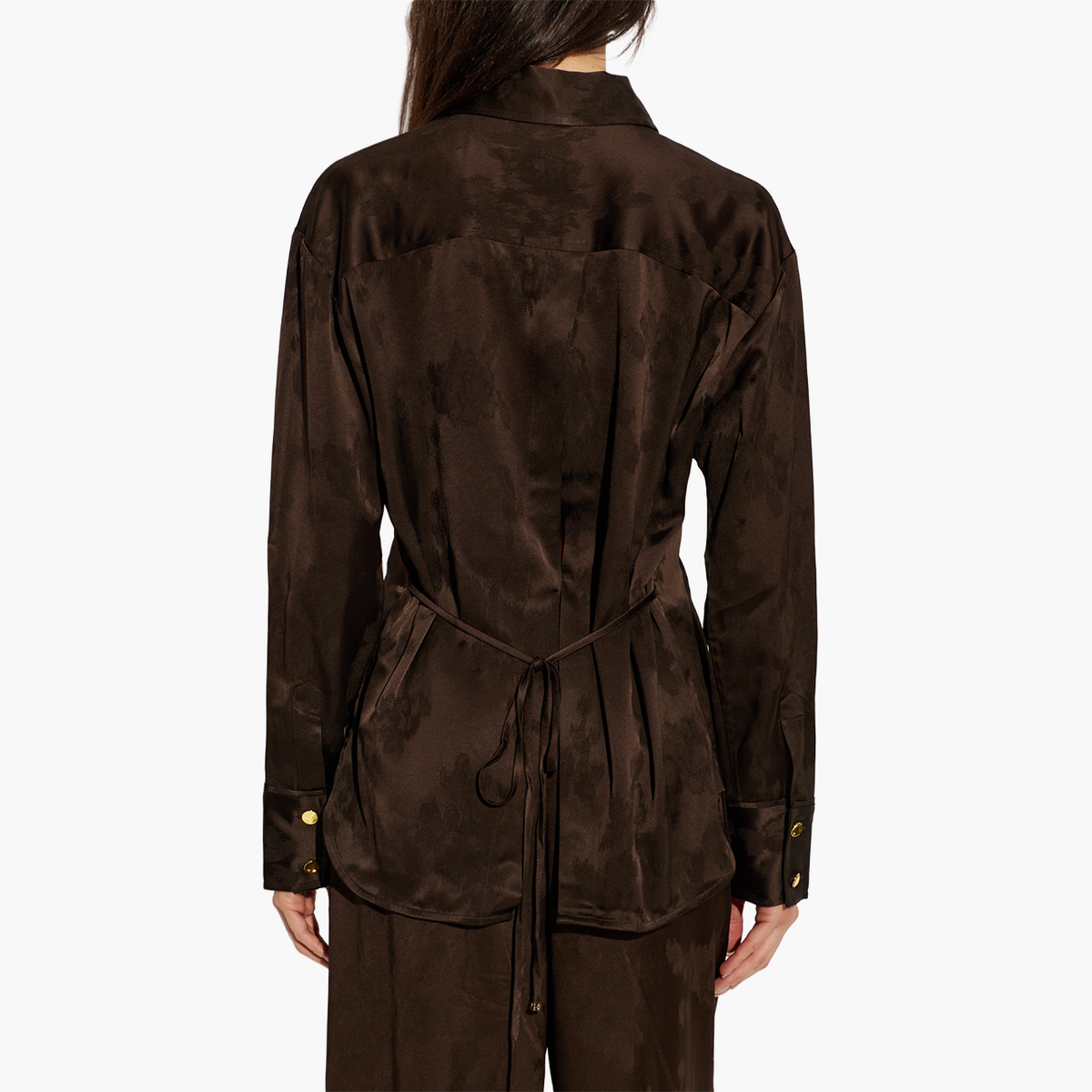 Chemise en Satin Marron