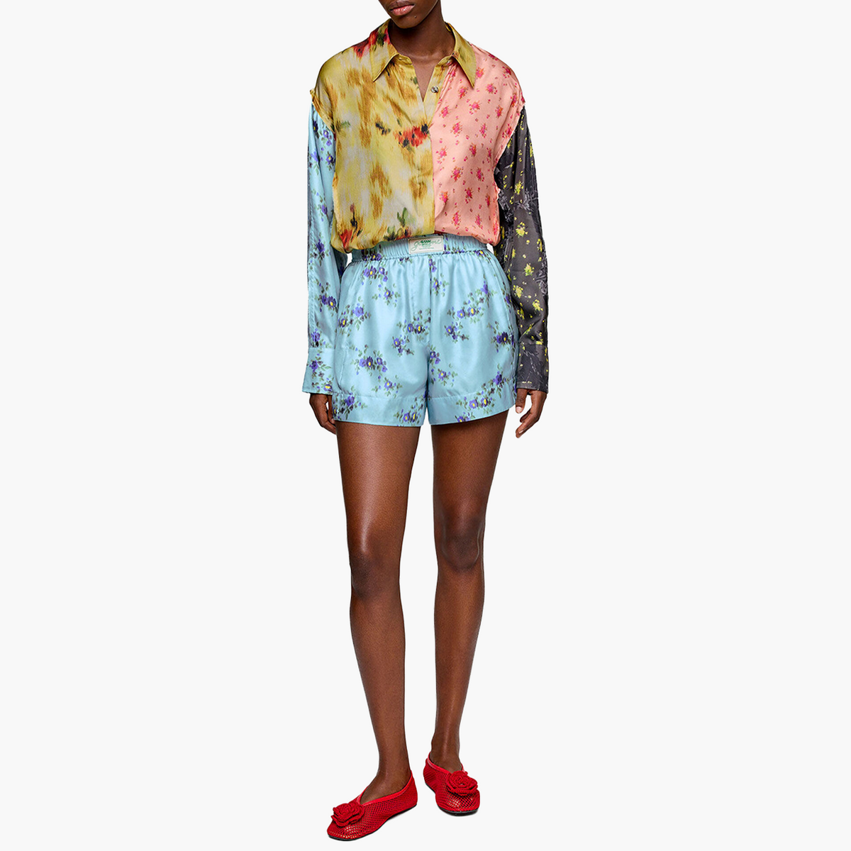 Short en Soie Imprimée
