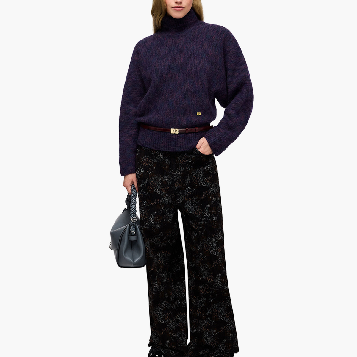 Pull Col Roulé Mohair Brossé