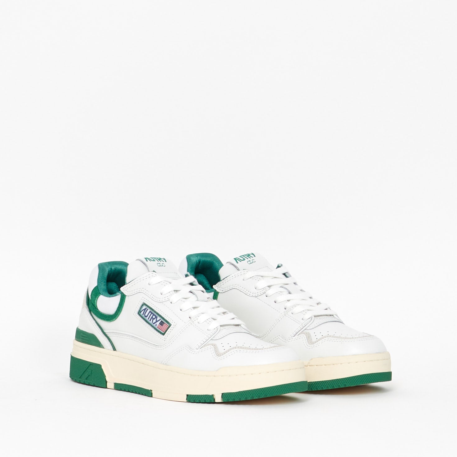 Sneakers Autry CLC en Cuir Blanc et Vert