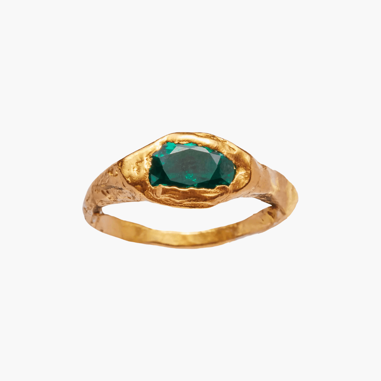 Bague Faro Green Plaquée Or Simuero