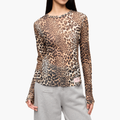 Leopard print knit blouse 