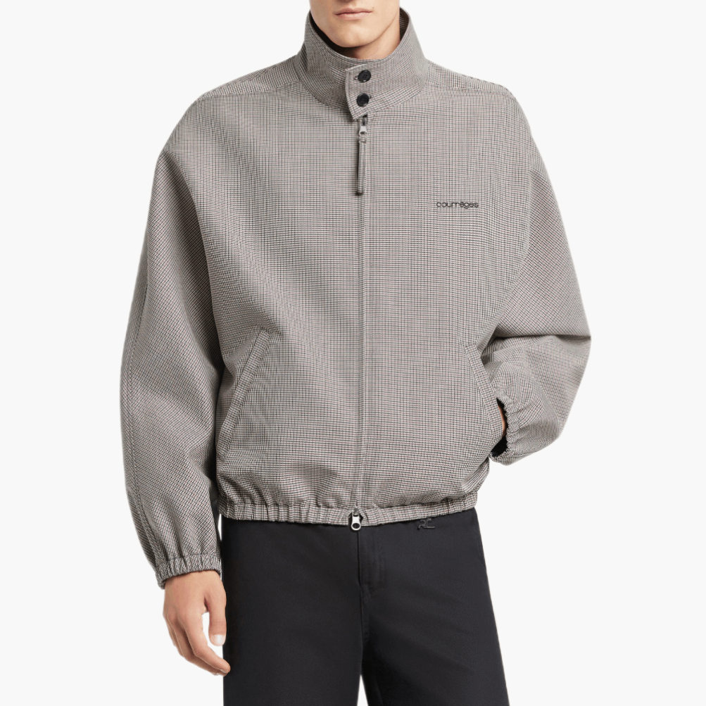 Bomber zippé pied-de-poule