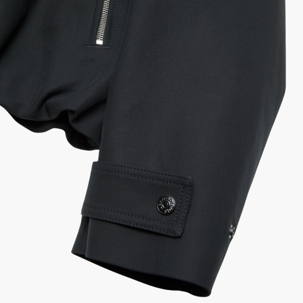 Bomber twill satin de coton col cuir