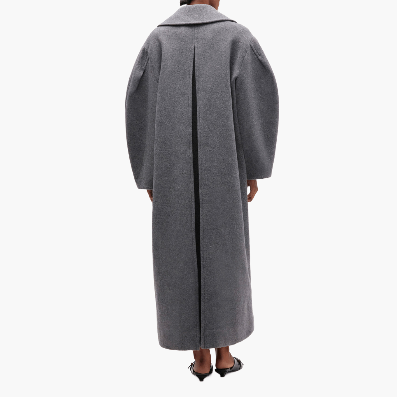 Caban long Ganni Laine Gris