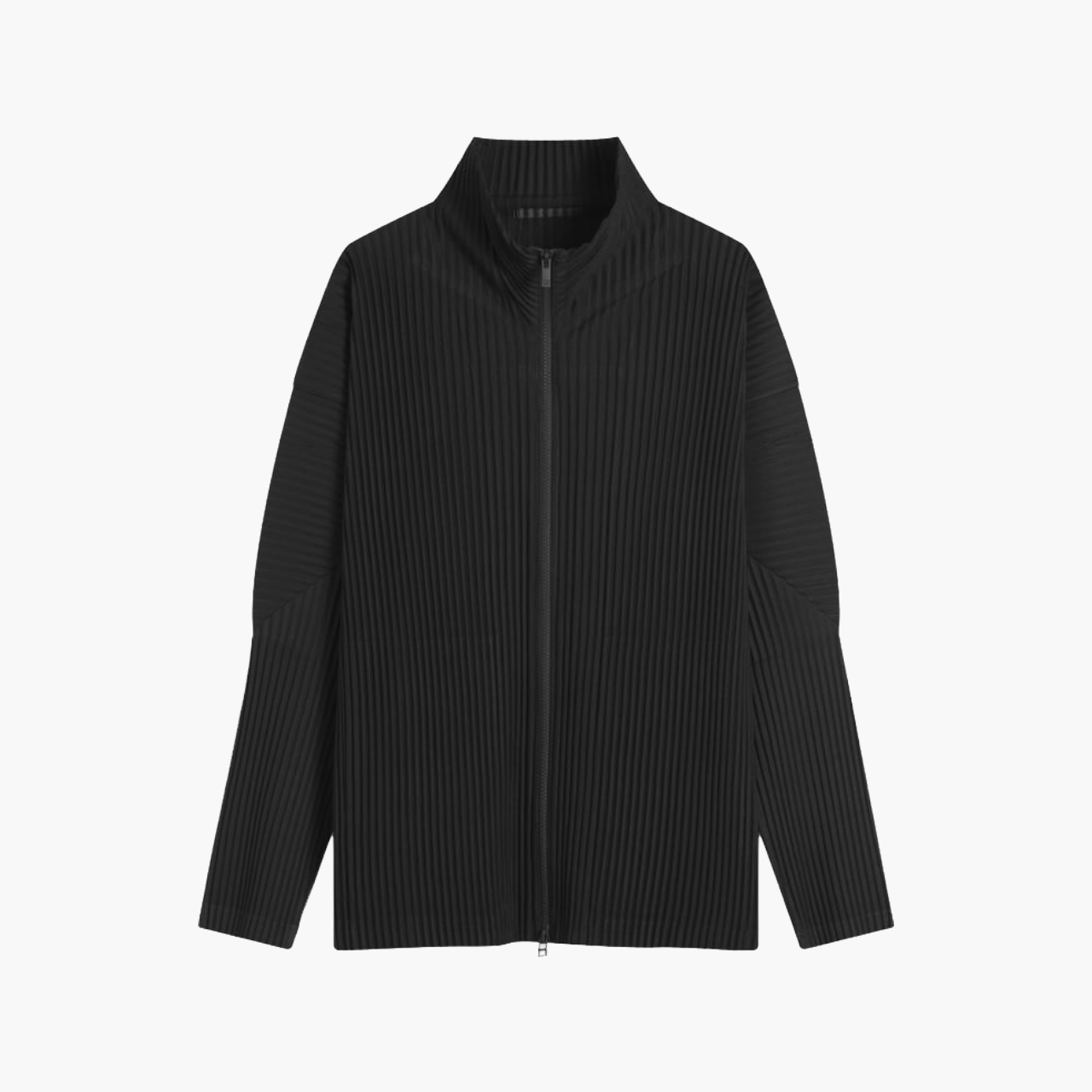 Cardigan Zippé Homme Plissé Noir