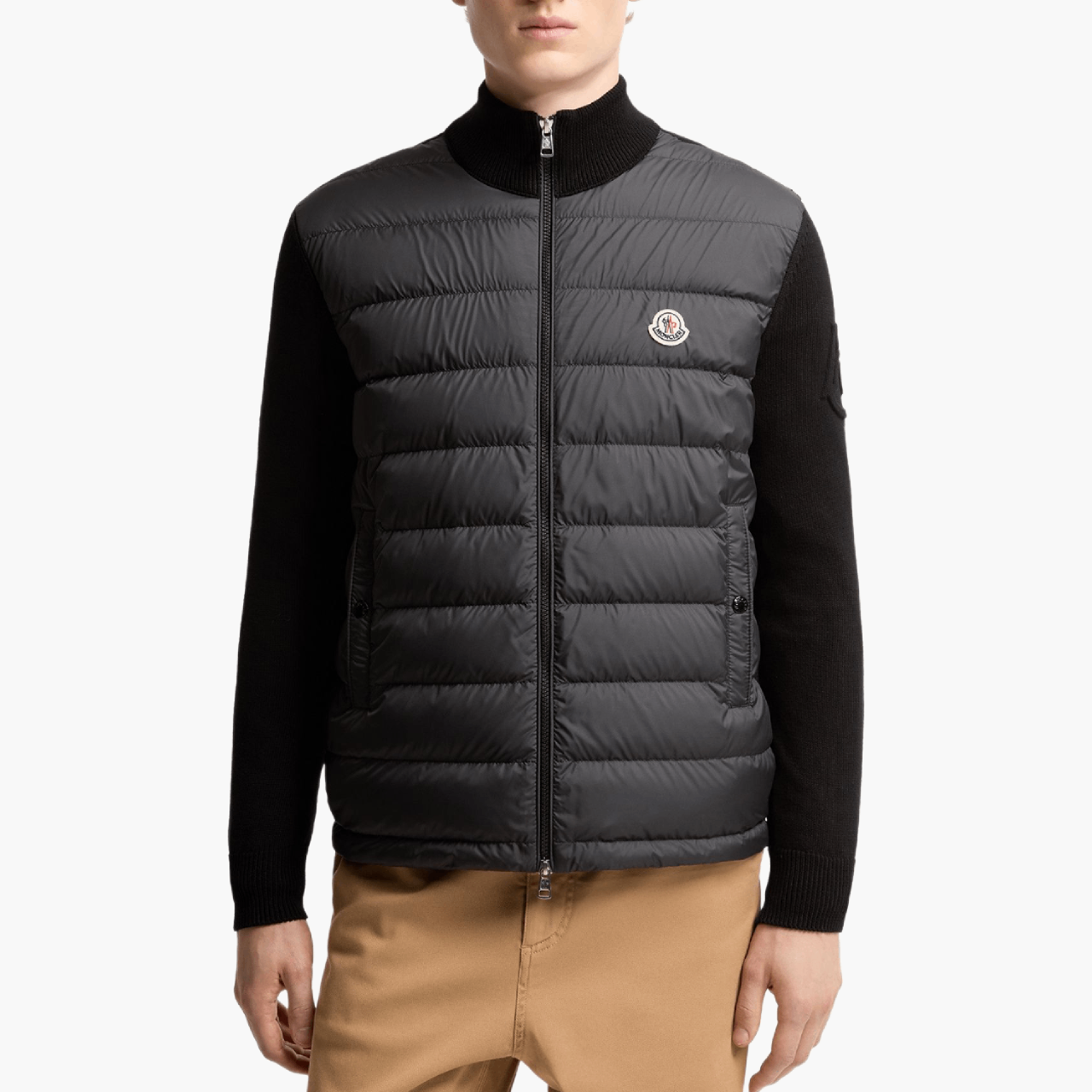 Cardigan coton matelassé Noir