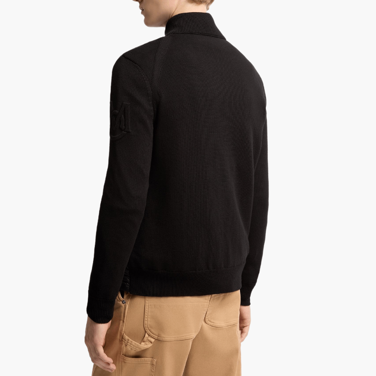 Cardigan coton matelassé Noir