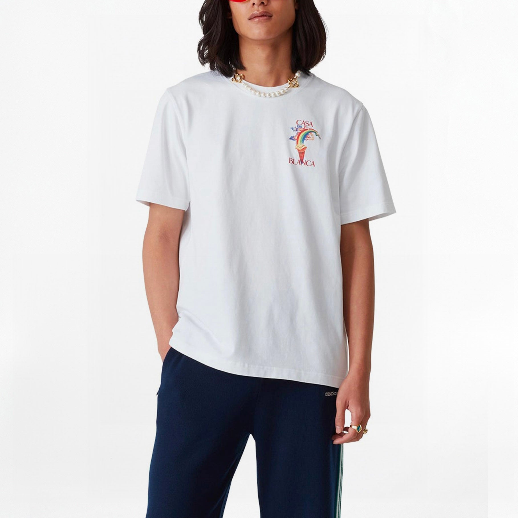 T-shirt Casablanca Nature's Teacher Blanc