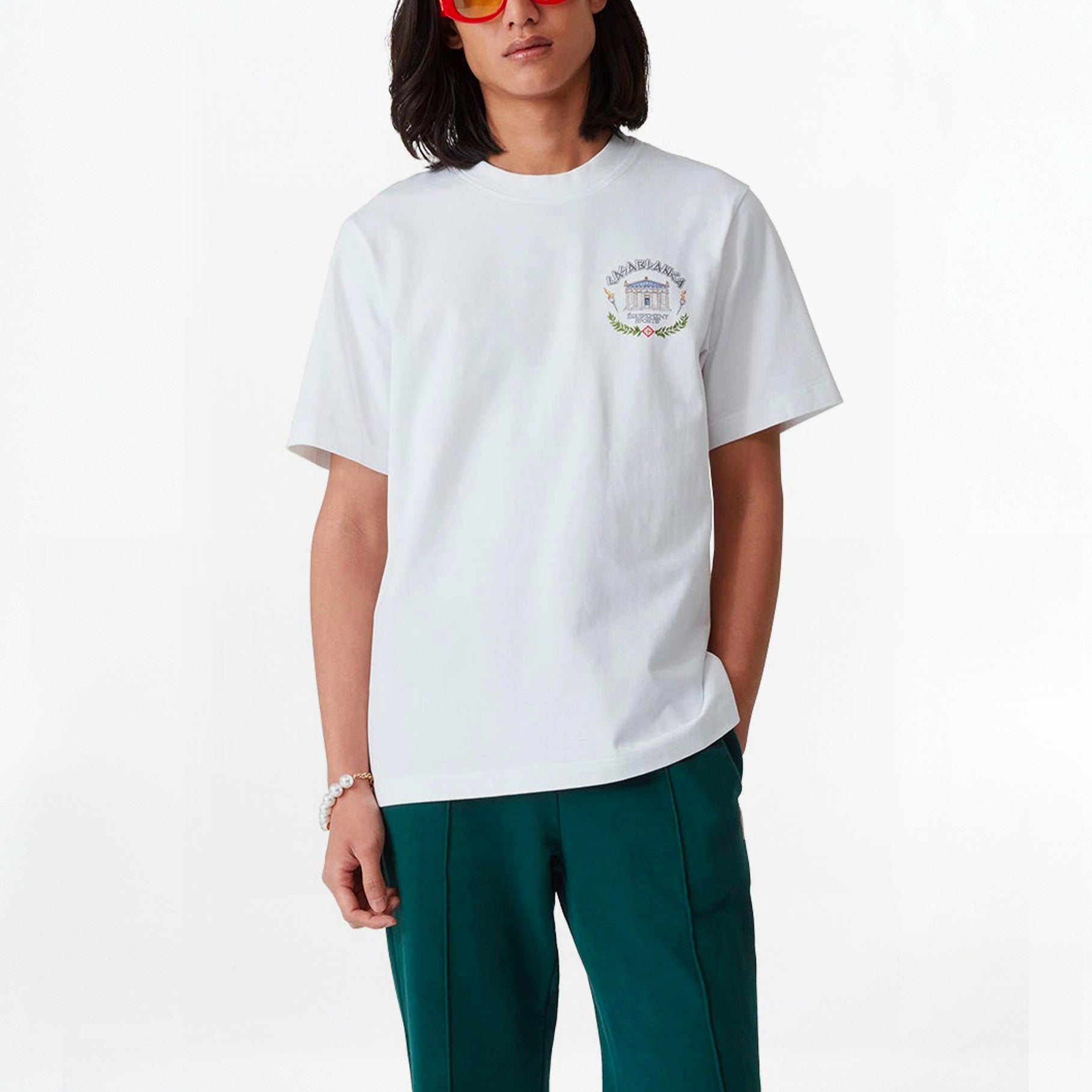 T-shirt Casablanca Le Temple Du Sport Blanc