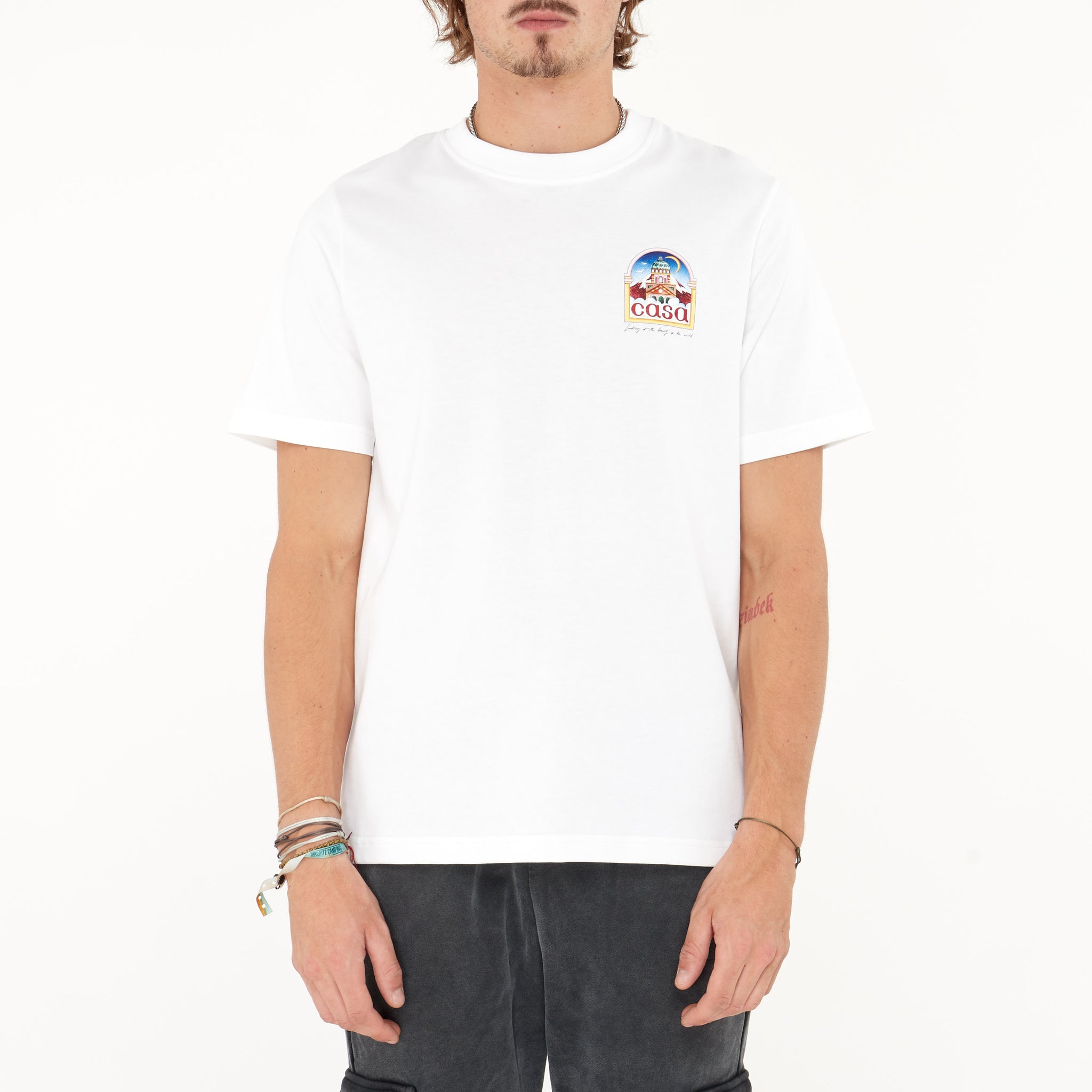 T-shirt Casablanca Vue de L'arche Blanc