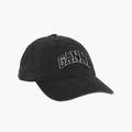 Ganni Black Canvas Cap