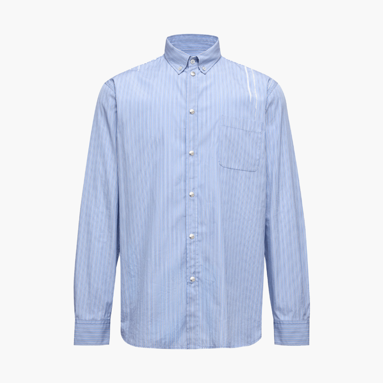 Chemise Moncler Oxford rayée bleu clair