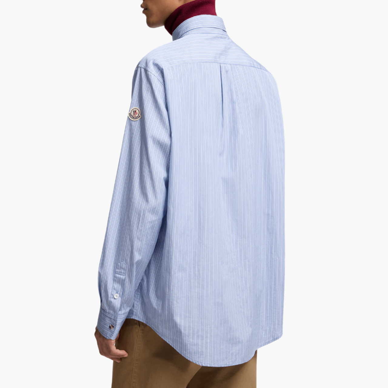 Chemise Moncler Oxford rayée bleu clair