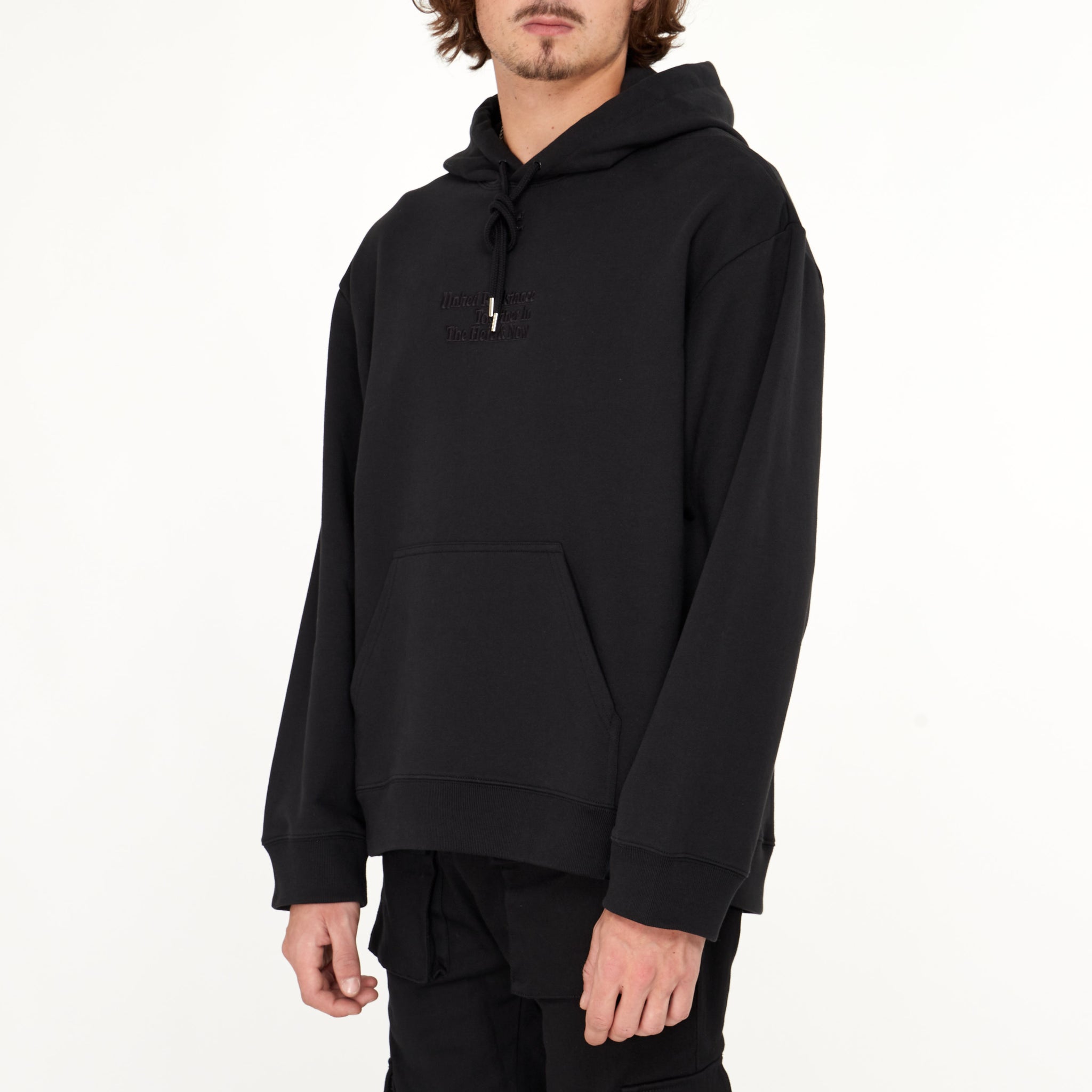 Hoodie Courrèges à Broderie Noir