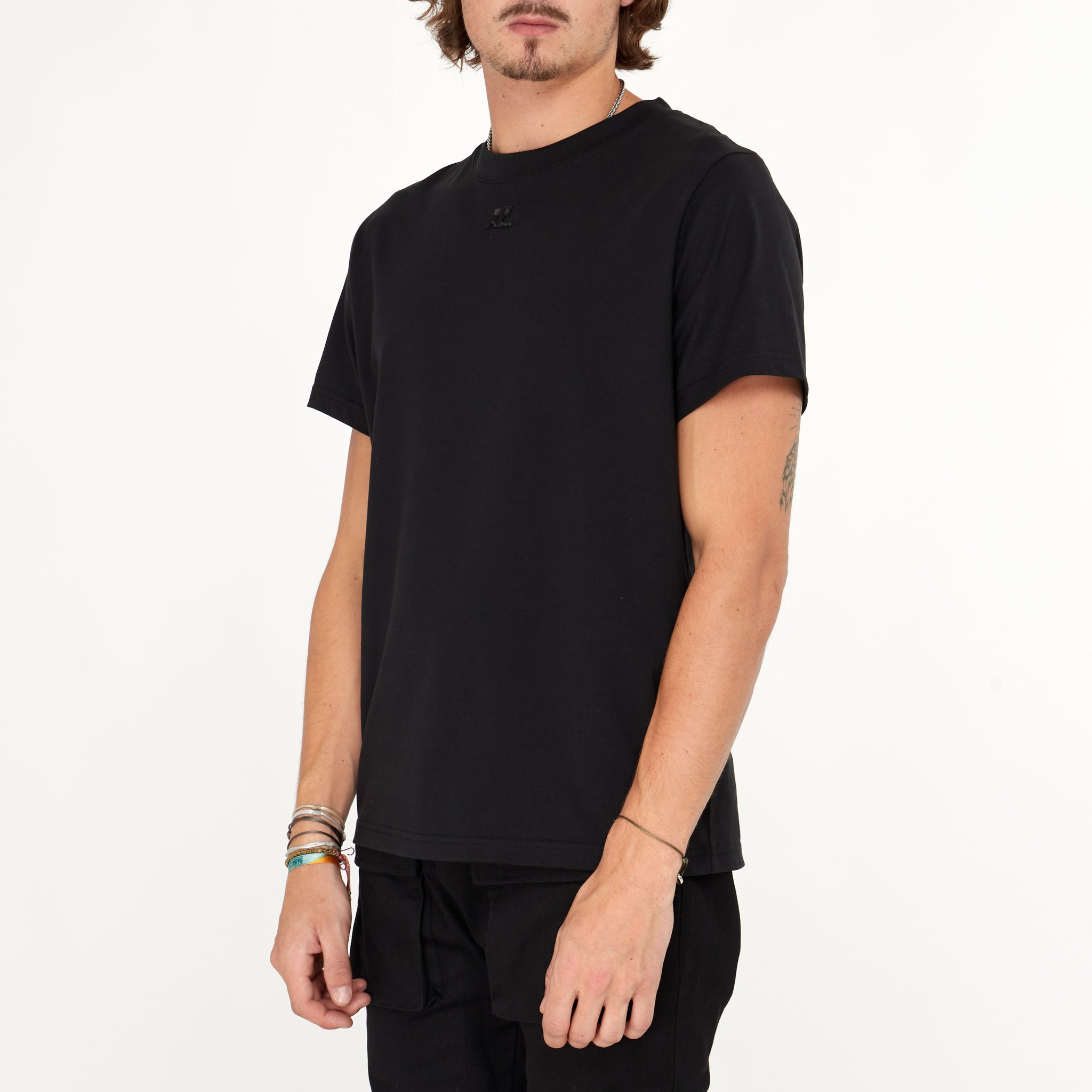 T-shirt Courrèges à Logo Noir