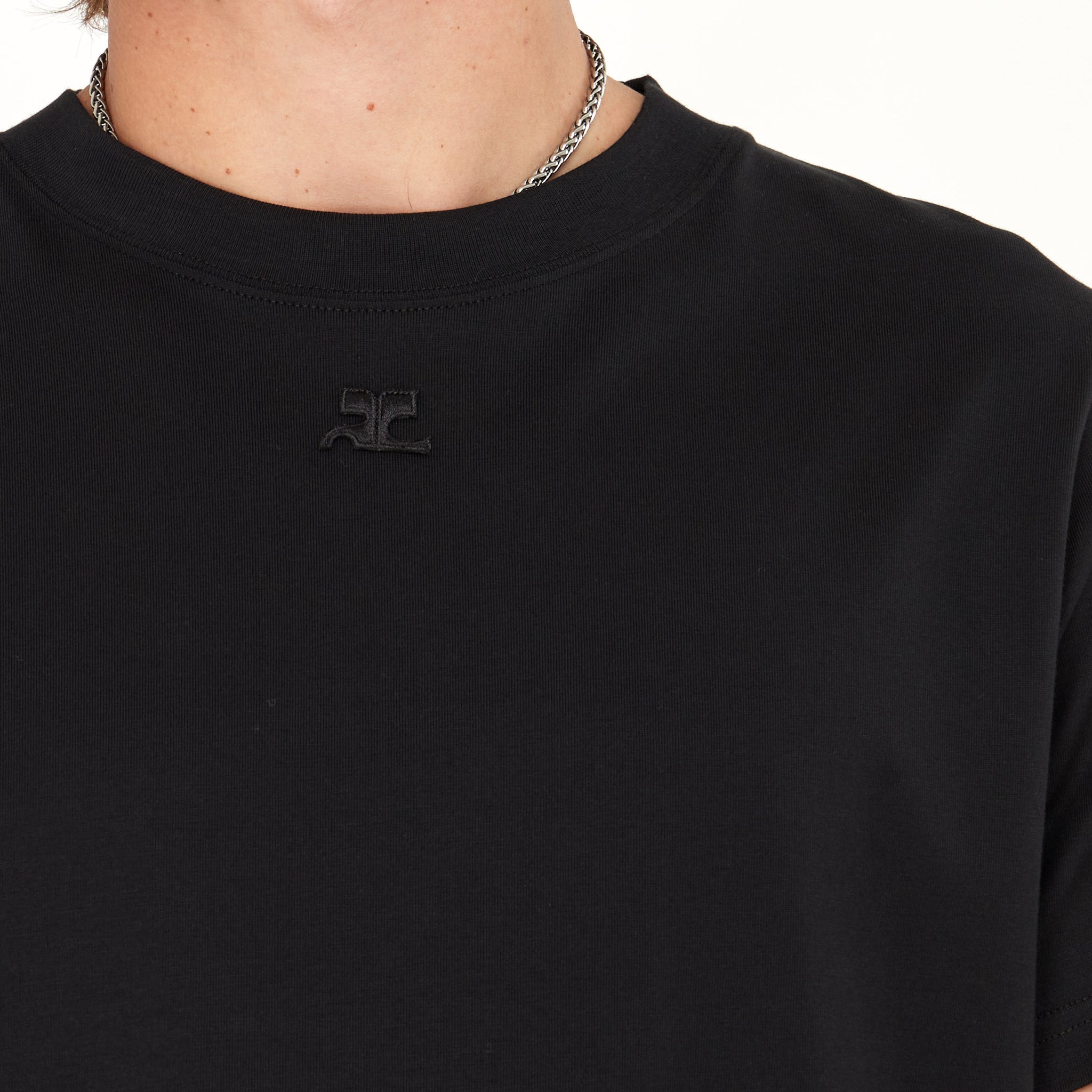 T-shirt Courrèges à Logo Noir