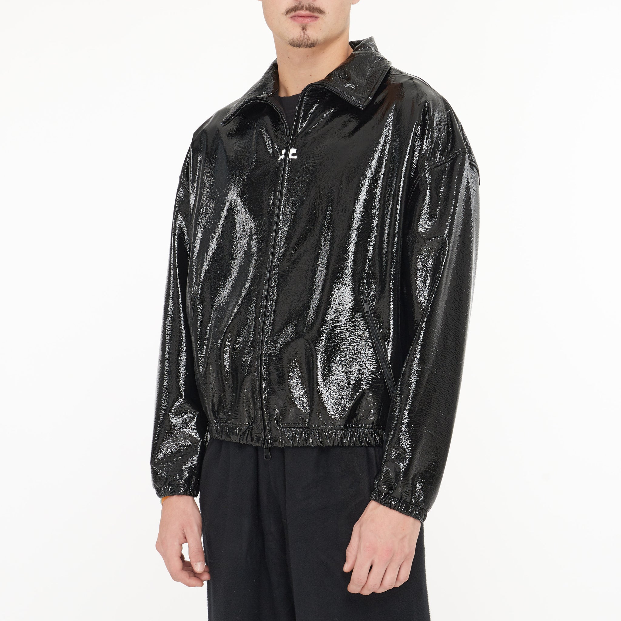 Veste Courrèges Tracksuit en Vinyle Noir