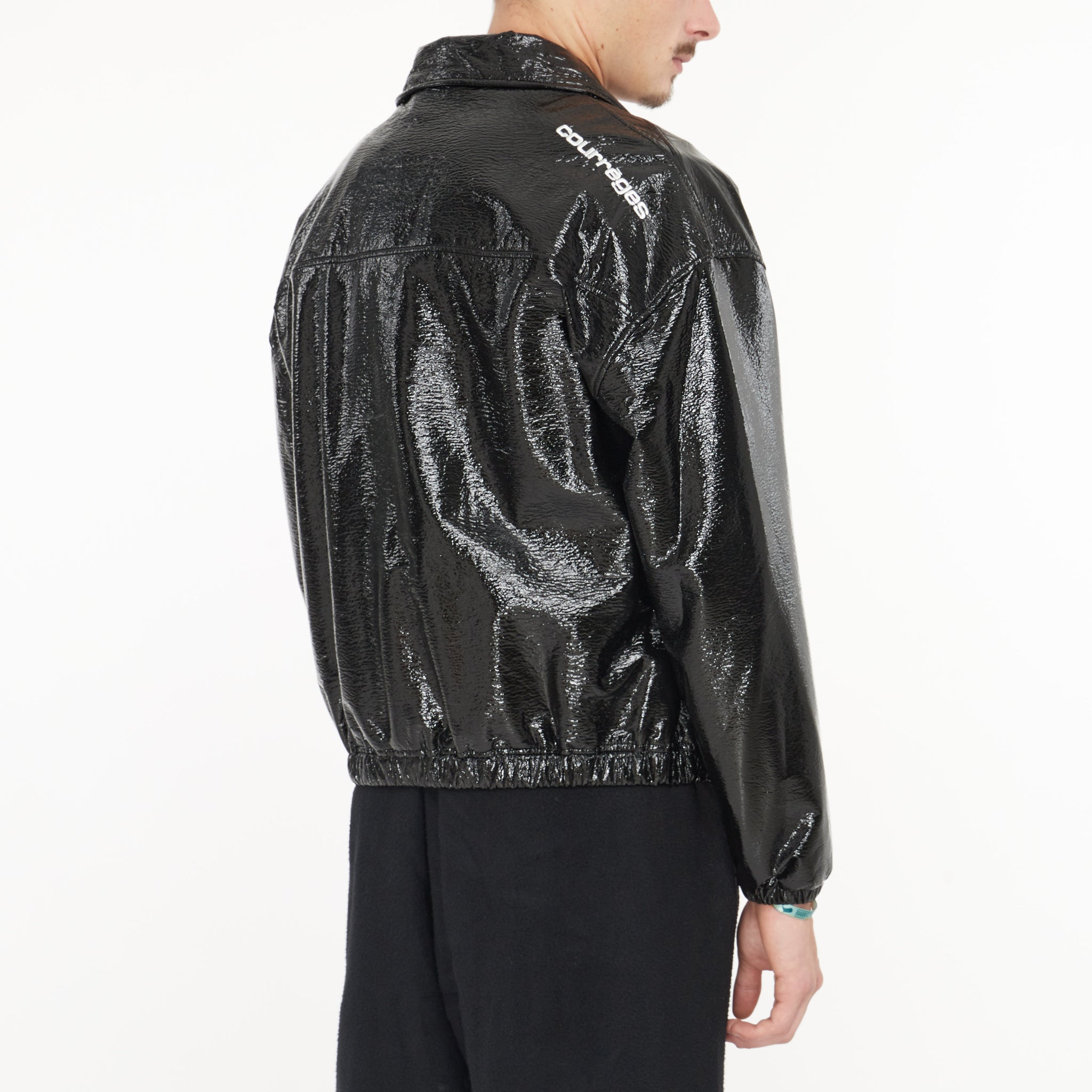 Veste Courrèges Tracksuit en Vinyle Noir