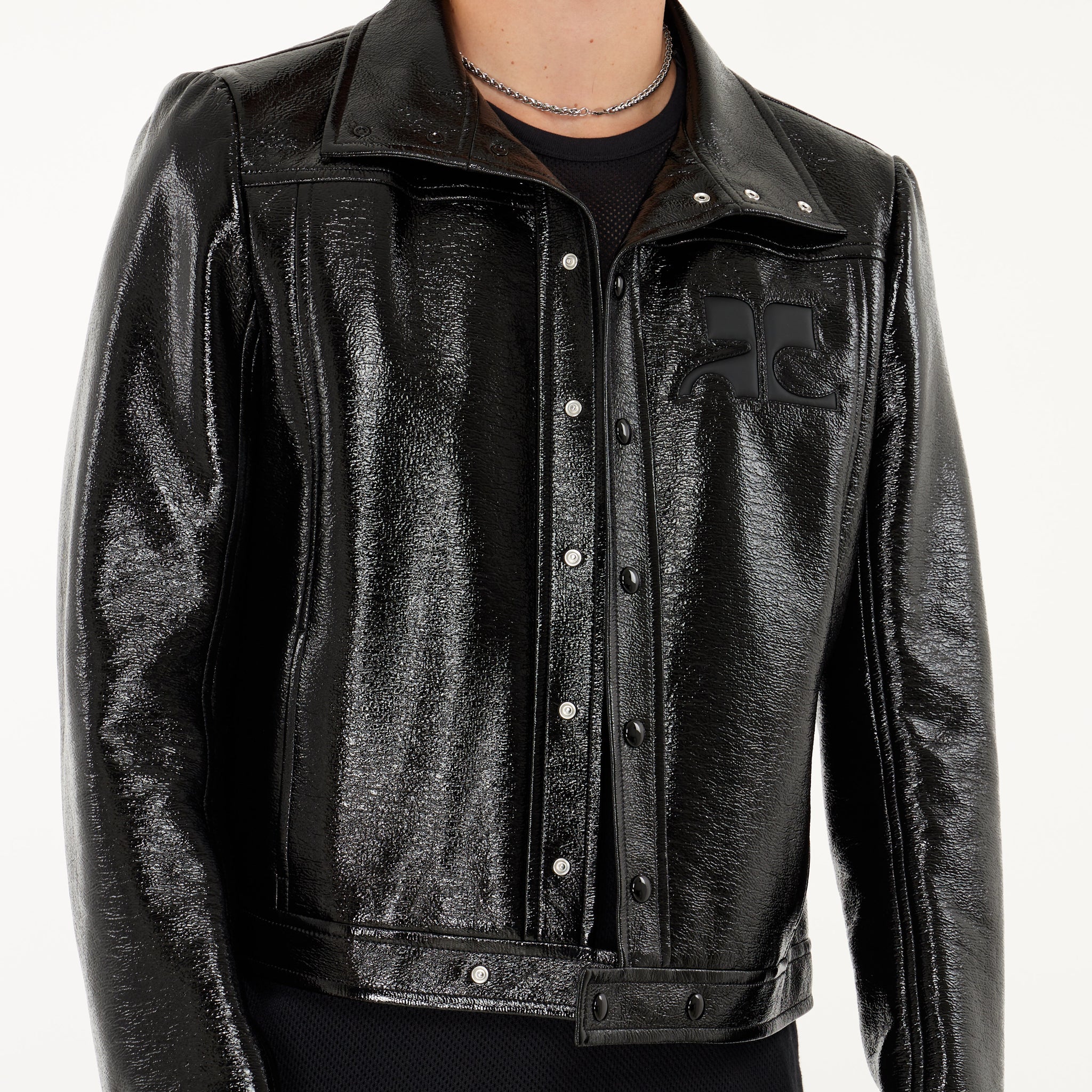 Blouson Courrèges Vinyle Iconique Noir
