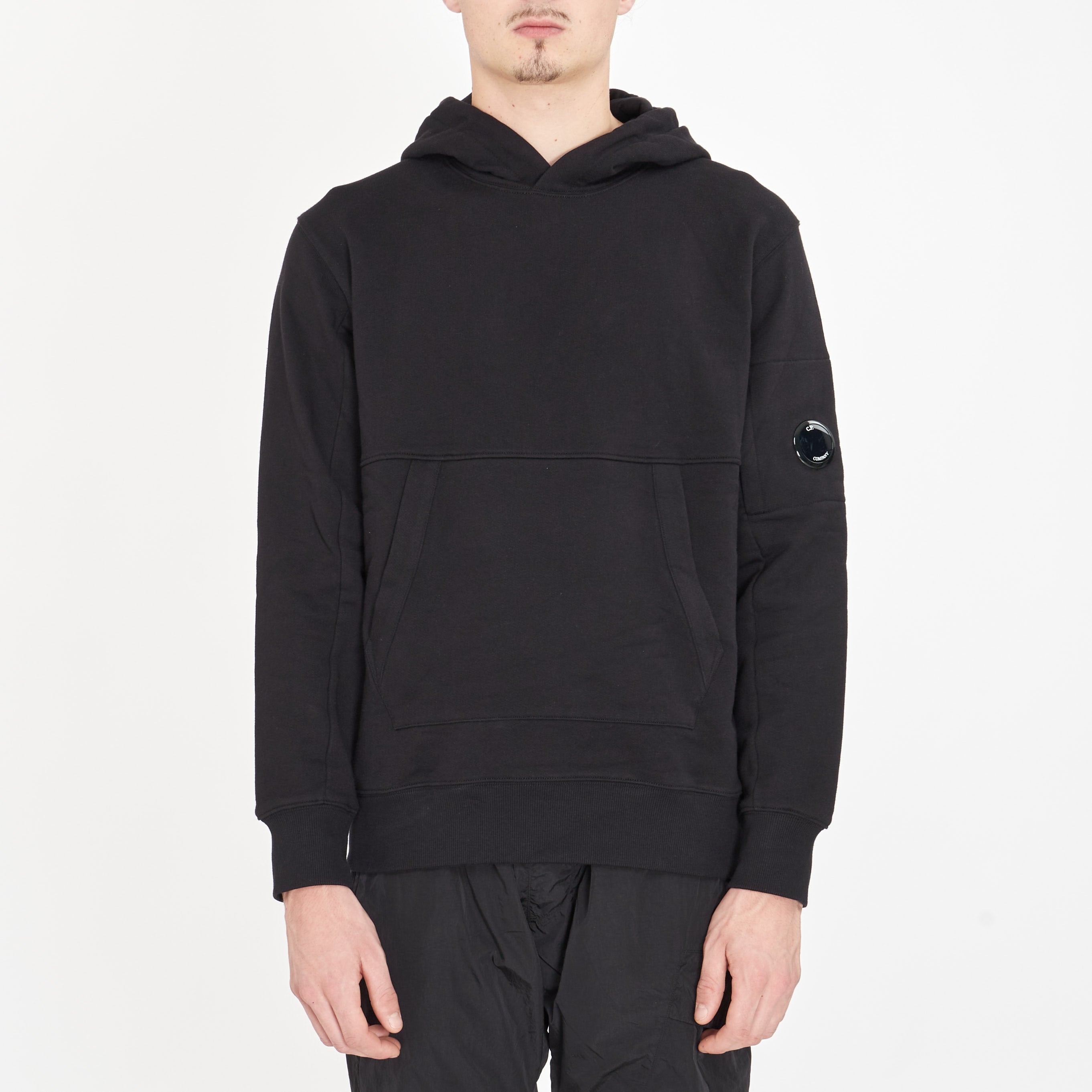 Sweat à Capuche Cp Company Diagonal Raised Fleece Noir