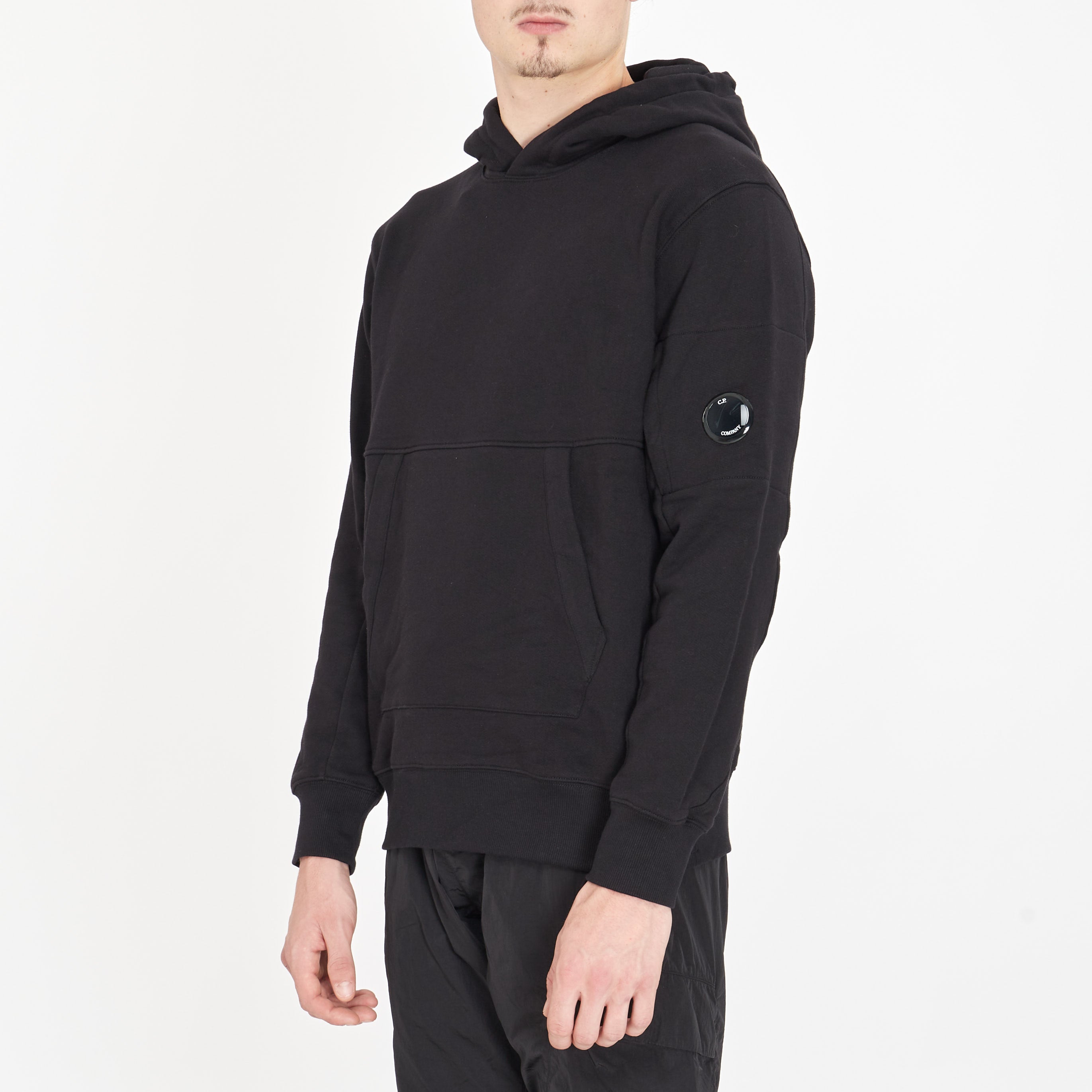 Sweat à Capuche Cp Company Diagonal Raised Fleece Noir