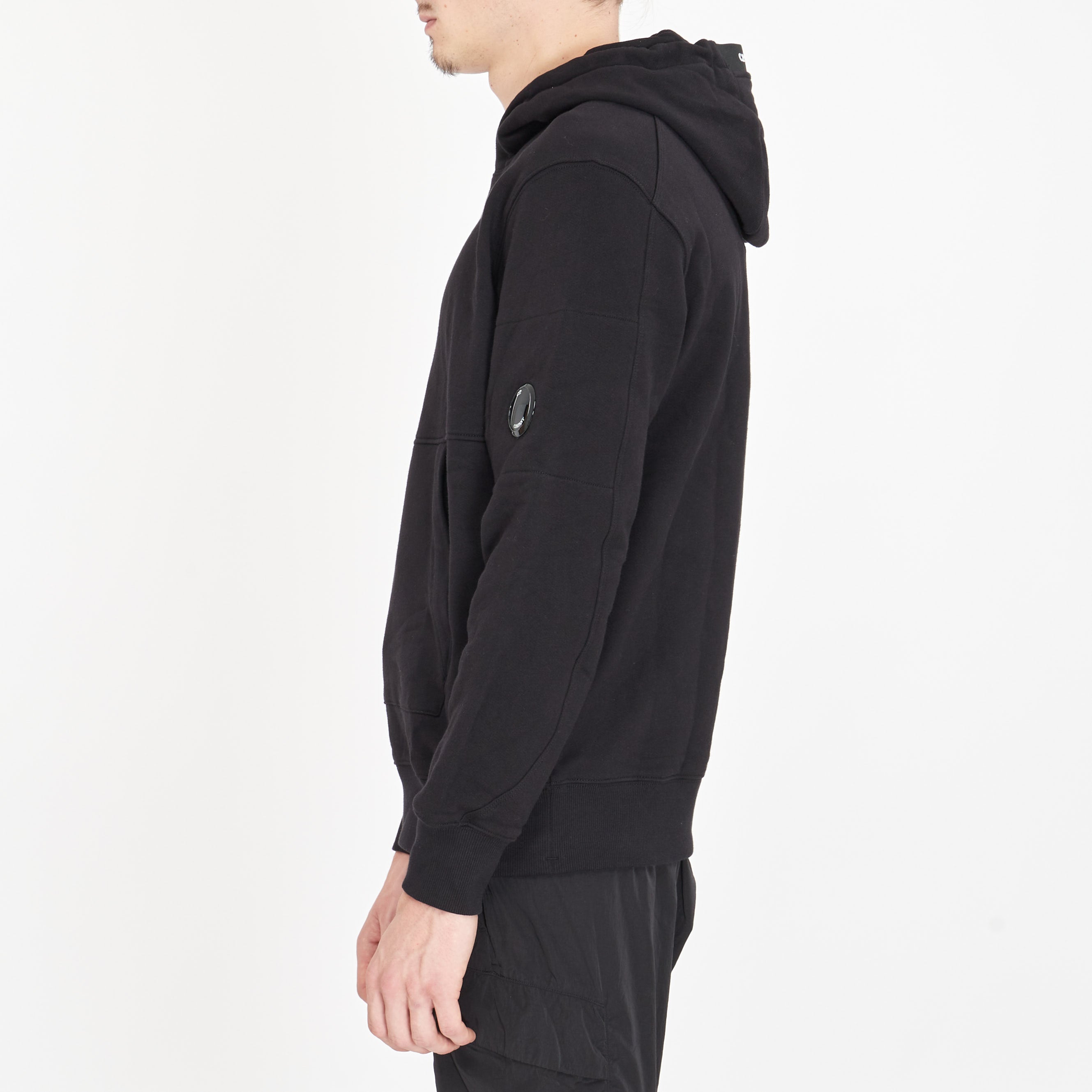 Sweat à Capuche Cp Company Diagonal Raised Fleece Noir