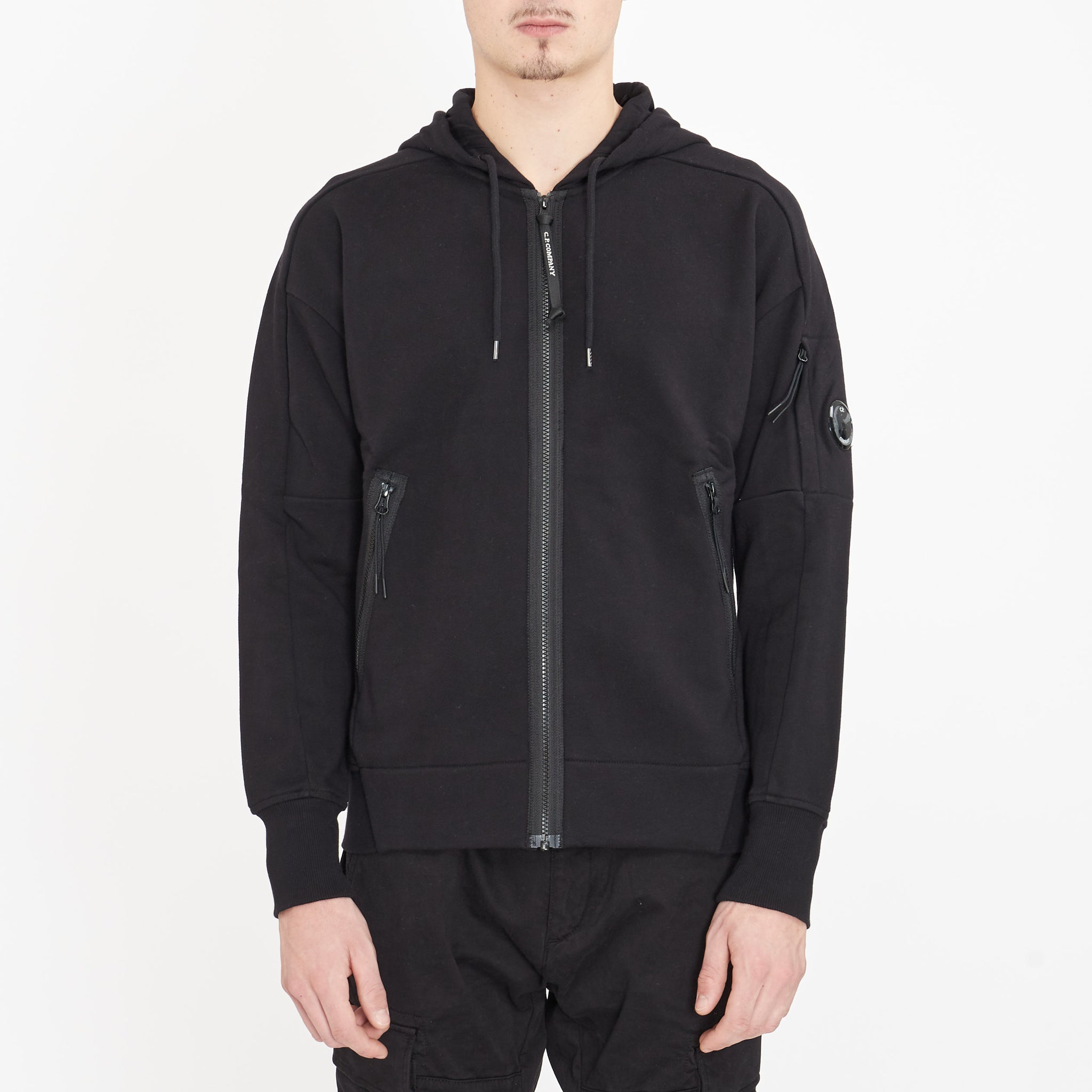 Gilet Cp Company Diagonal Raised Fleece Lens Noir