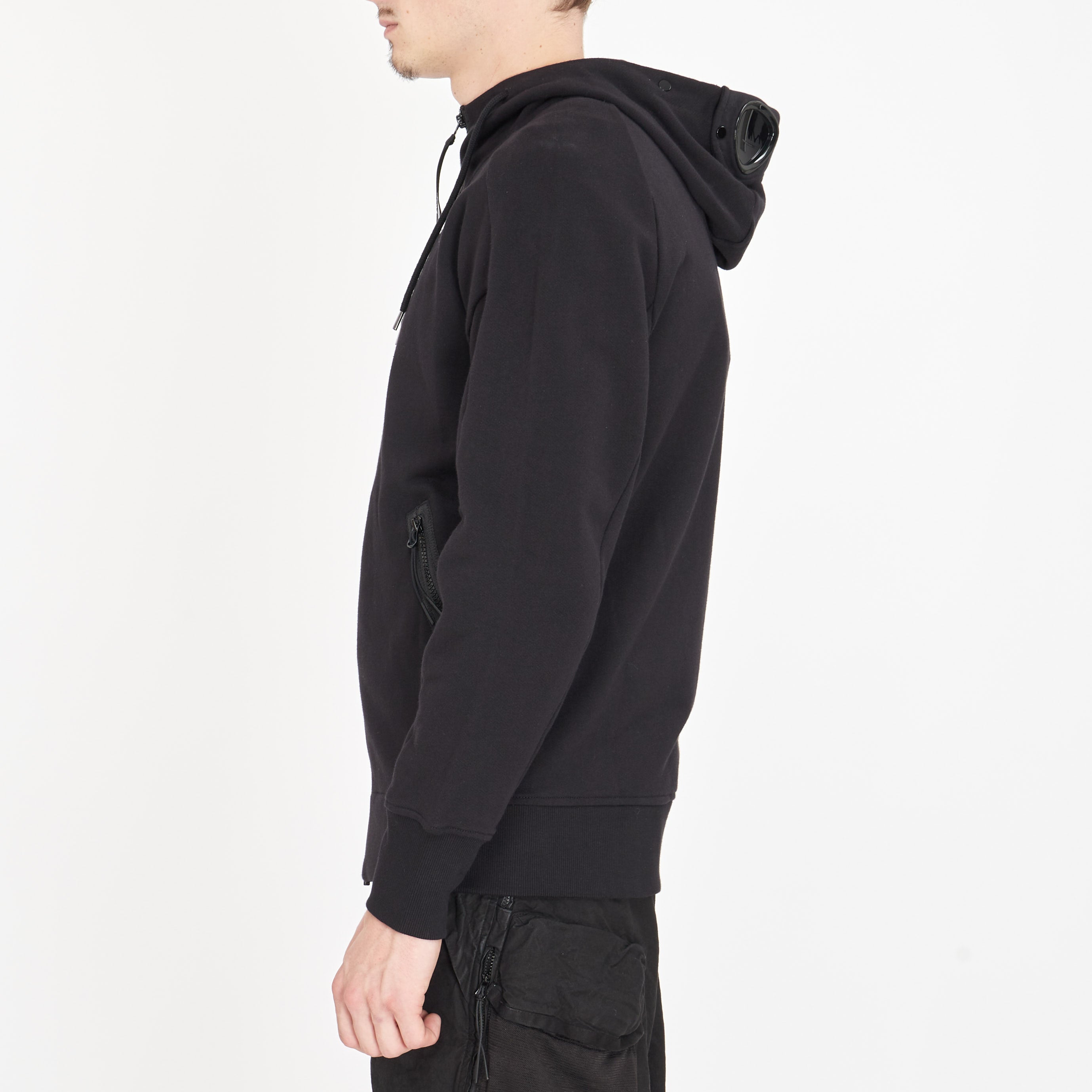 CP Company Diagonal Raised Fleece Goggle Vest Black