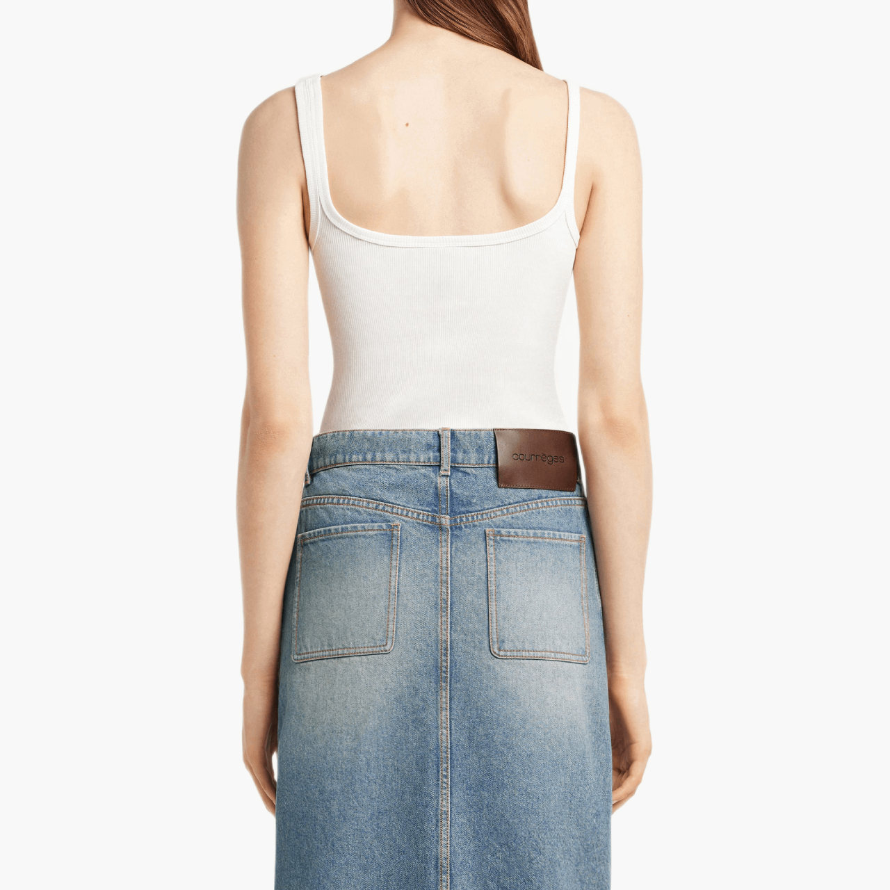 Ribbed asymmetrical buckle tank top