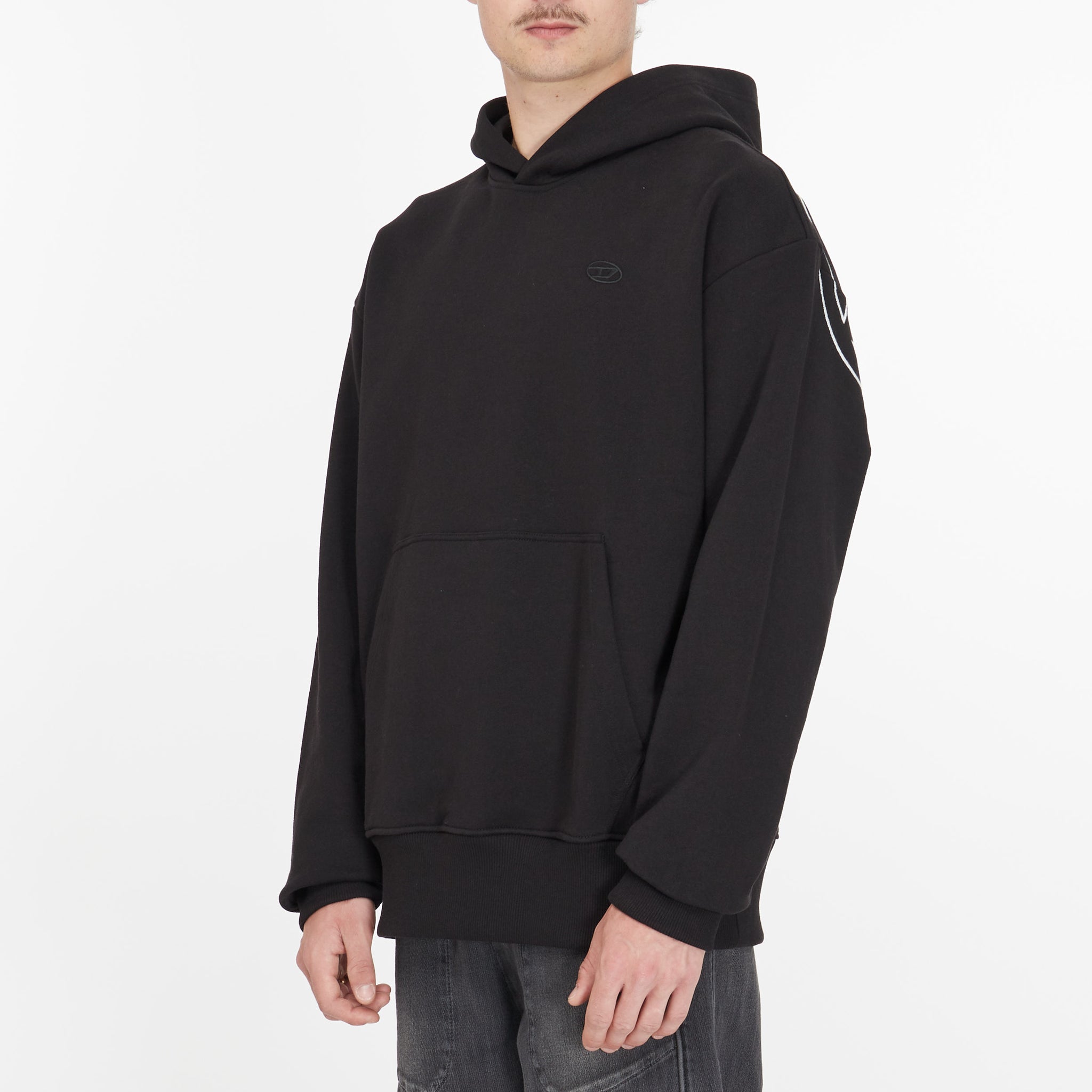 Sweatshirt Diesel à Logo Brodé Noir