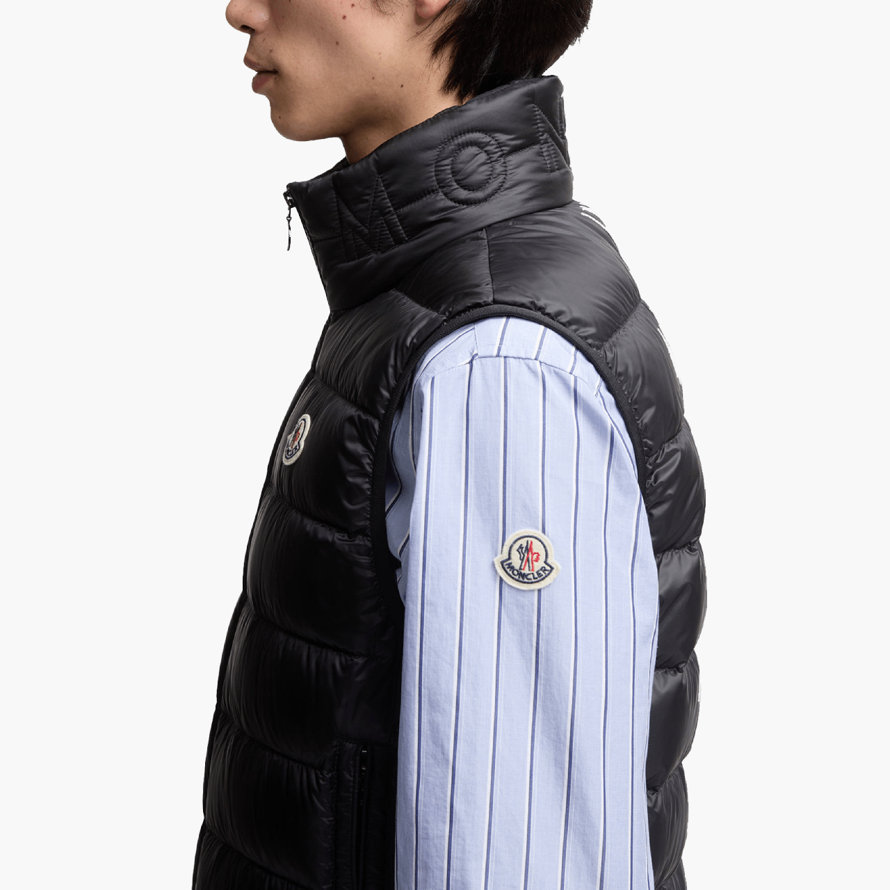 Moncler sleeveless black down jacket