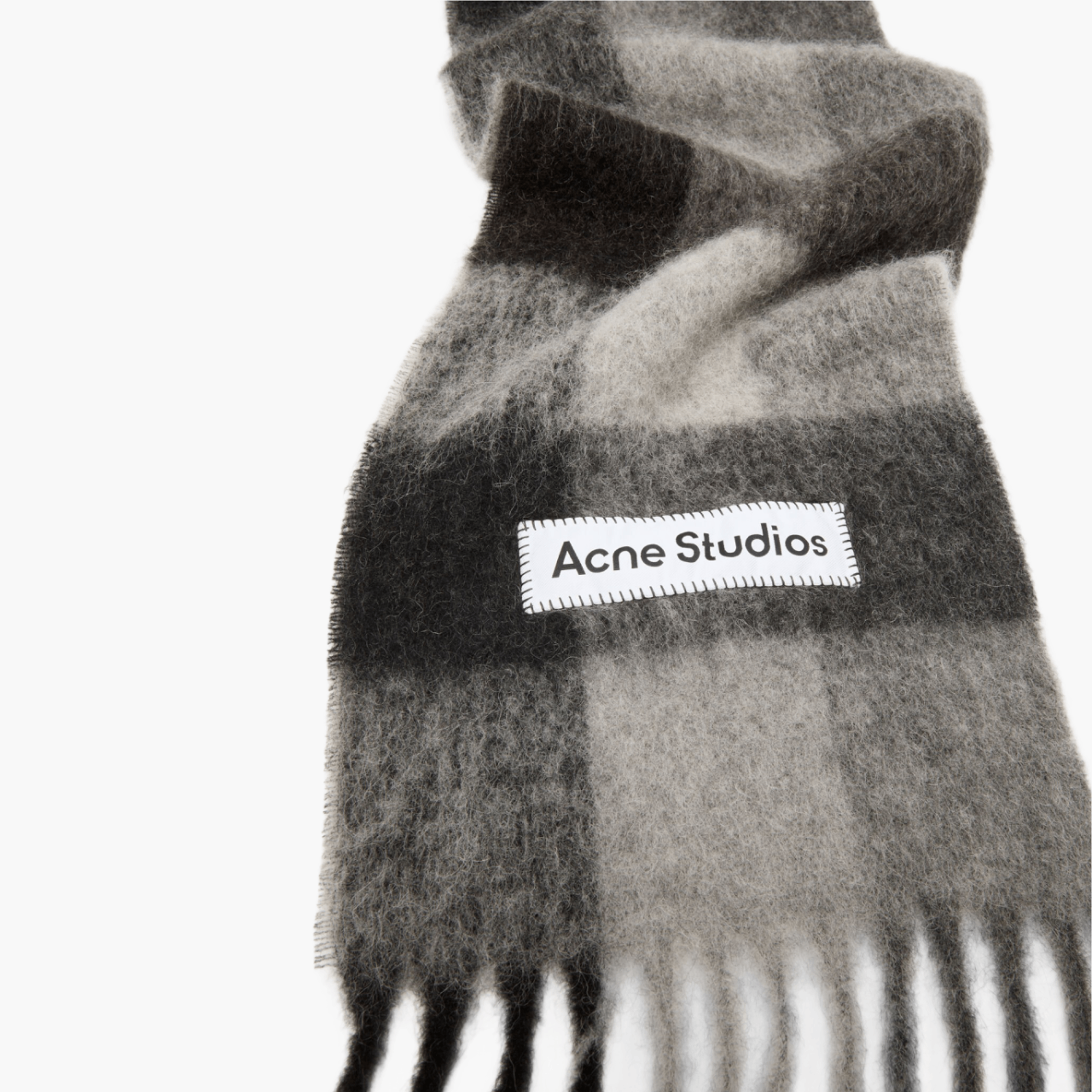 Écharpe Acne Studios Mohair Checked noir/gris